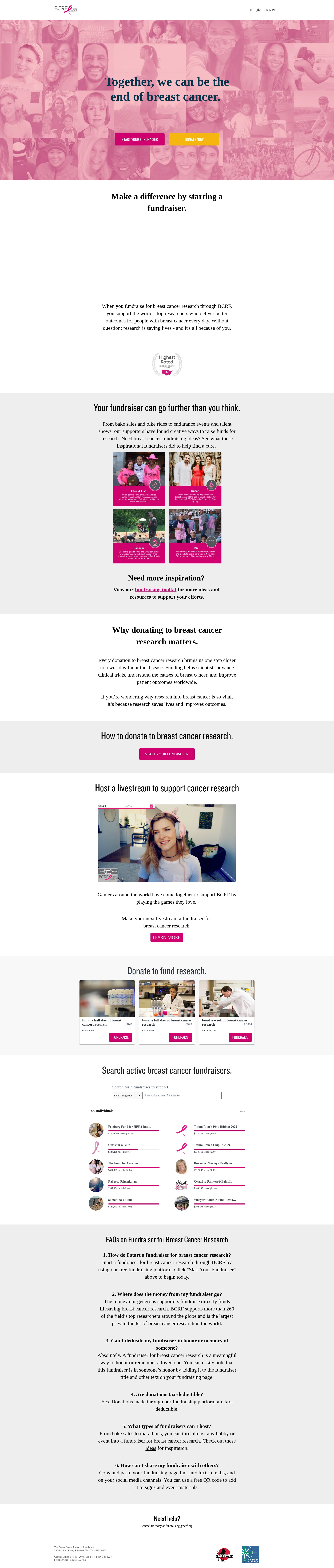 Screenshot of give.bcrf.org