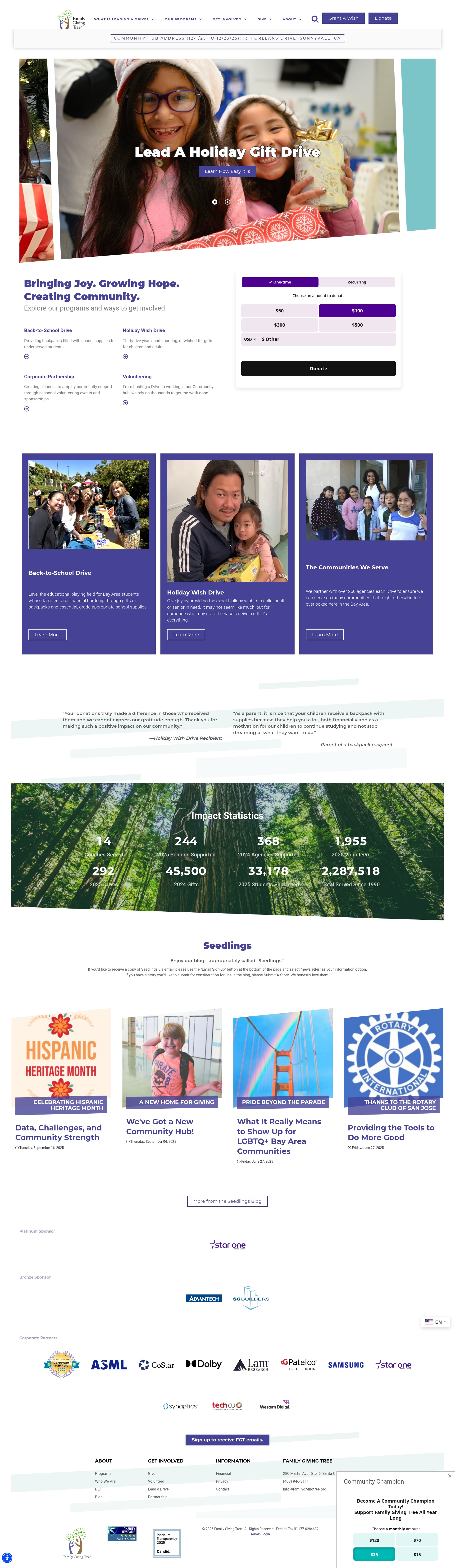 Screenshot of give.familygivingtree.org