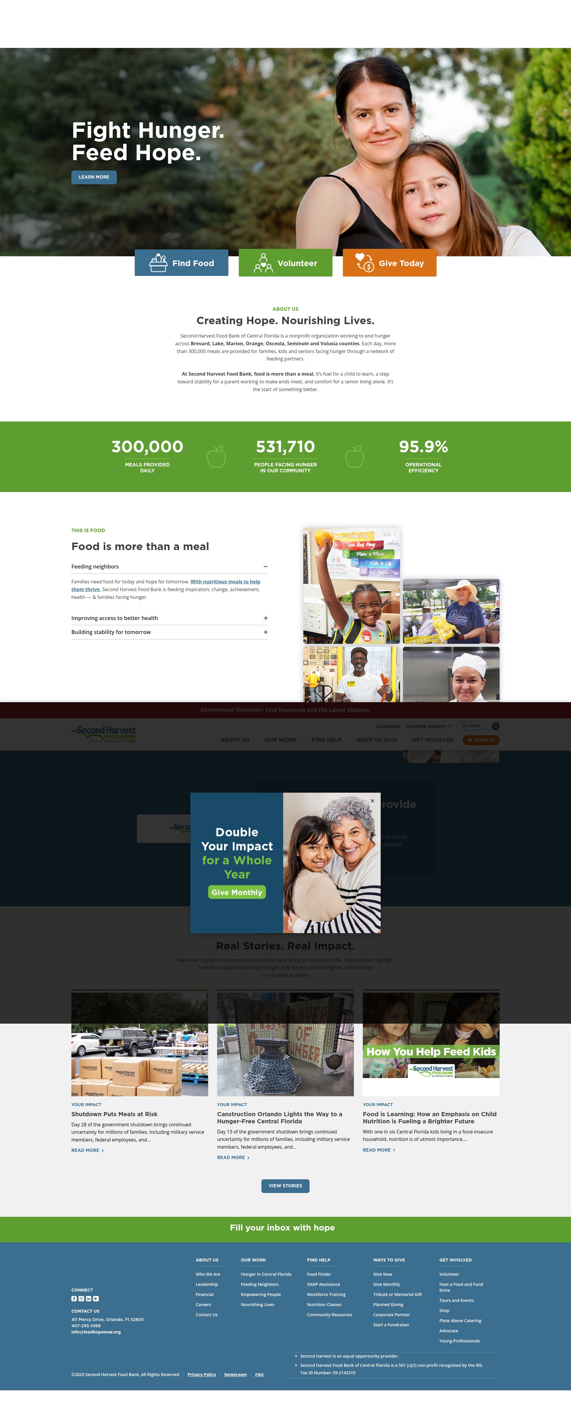 Screenshot of give.feedhopenow.org
