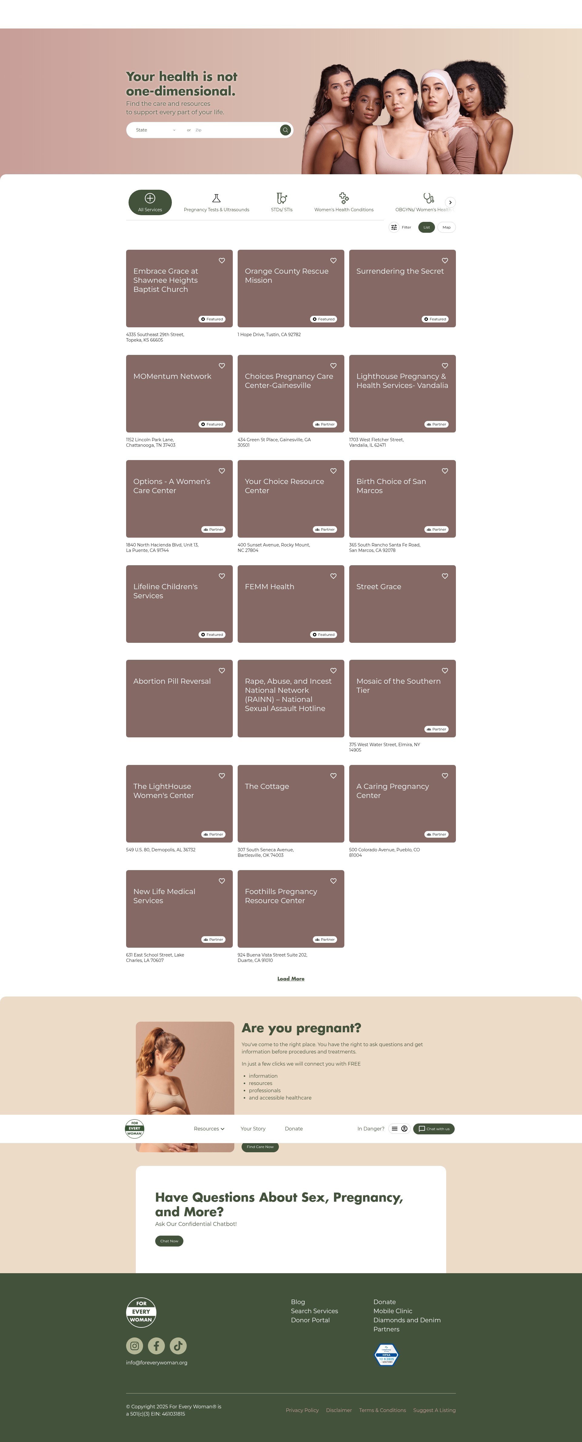 Screenshot of give.foreverywoman.org