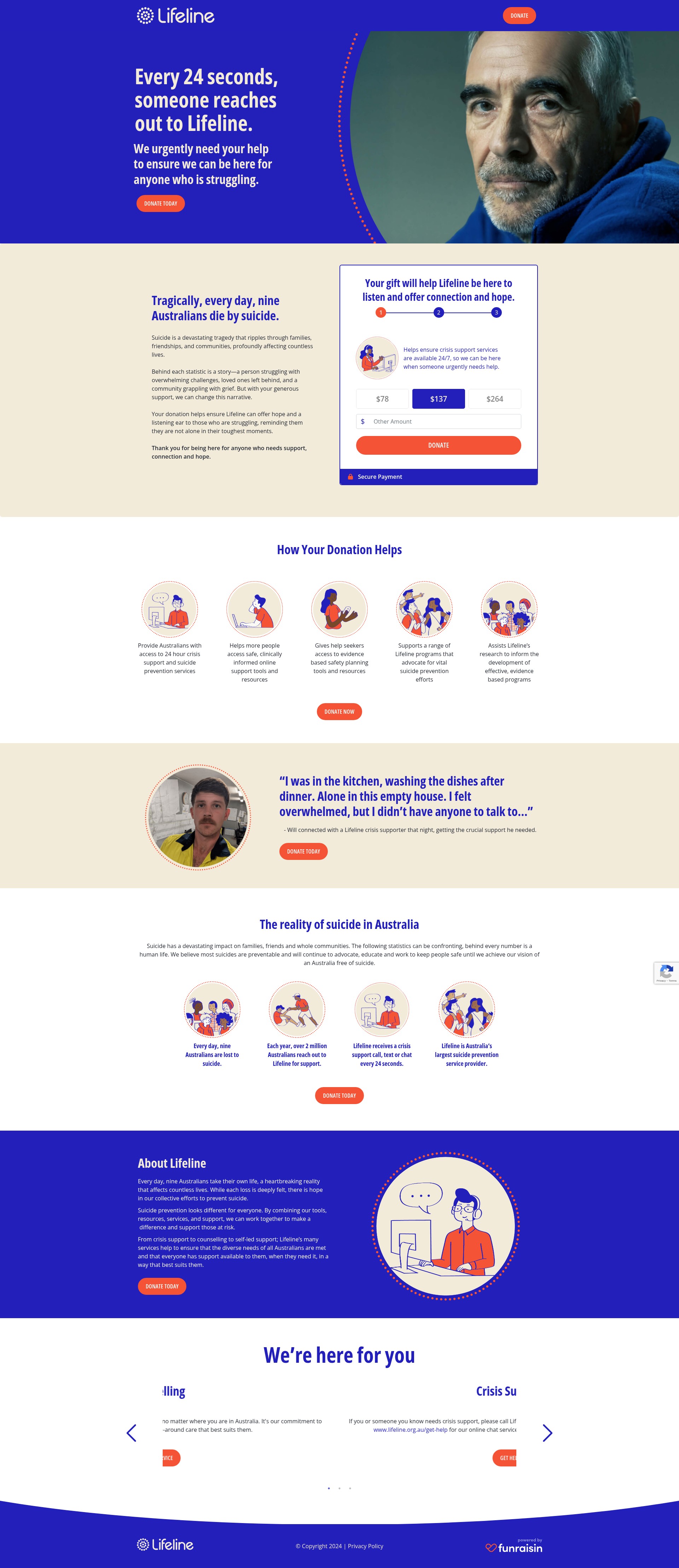 Screenshot of give.lifeline.org.au