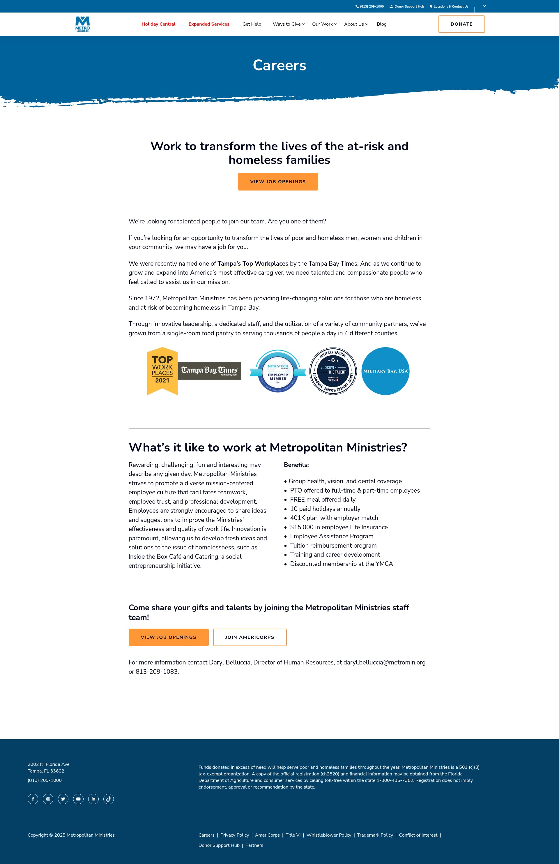 Screenshot of give.metromin.org