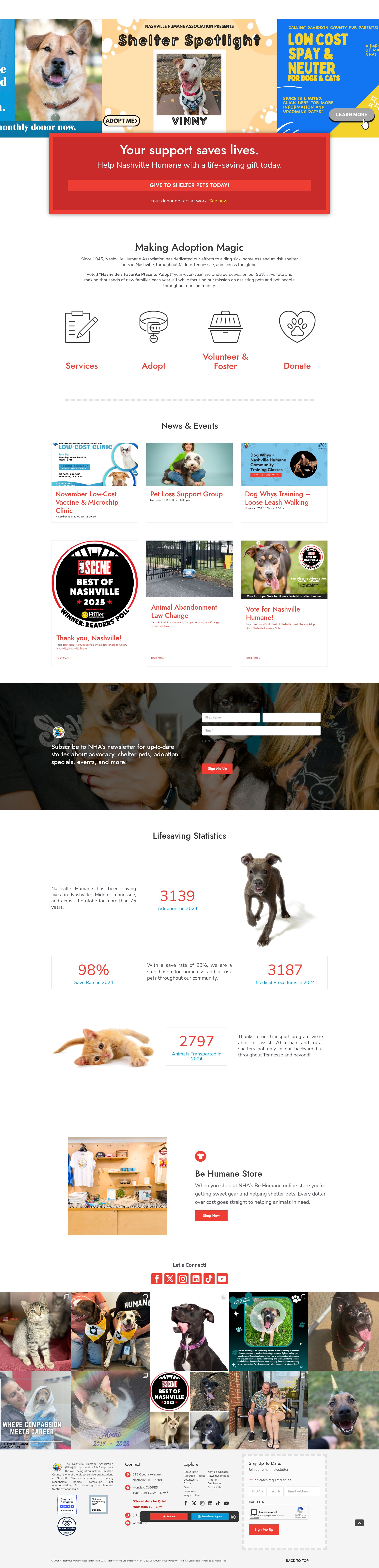 Screenshot of give.nashvillehumane.org