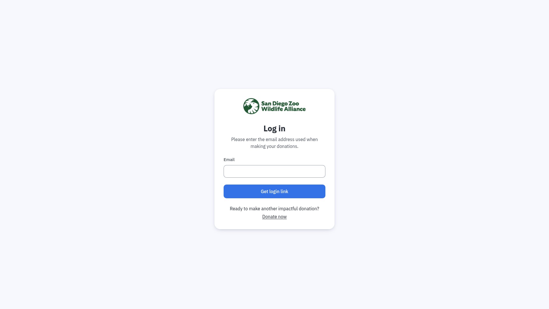 Screenshot of give.sandiegozoo.org