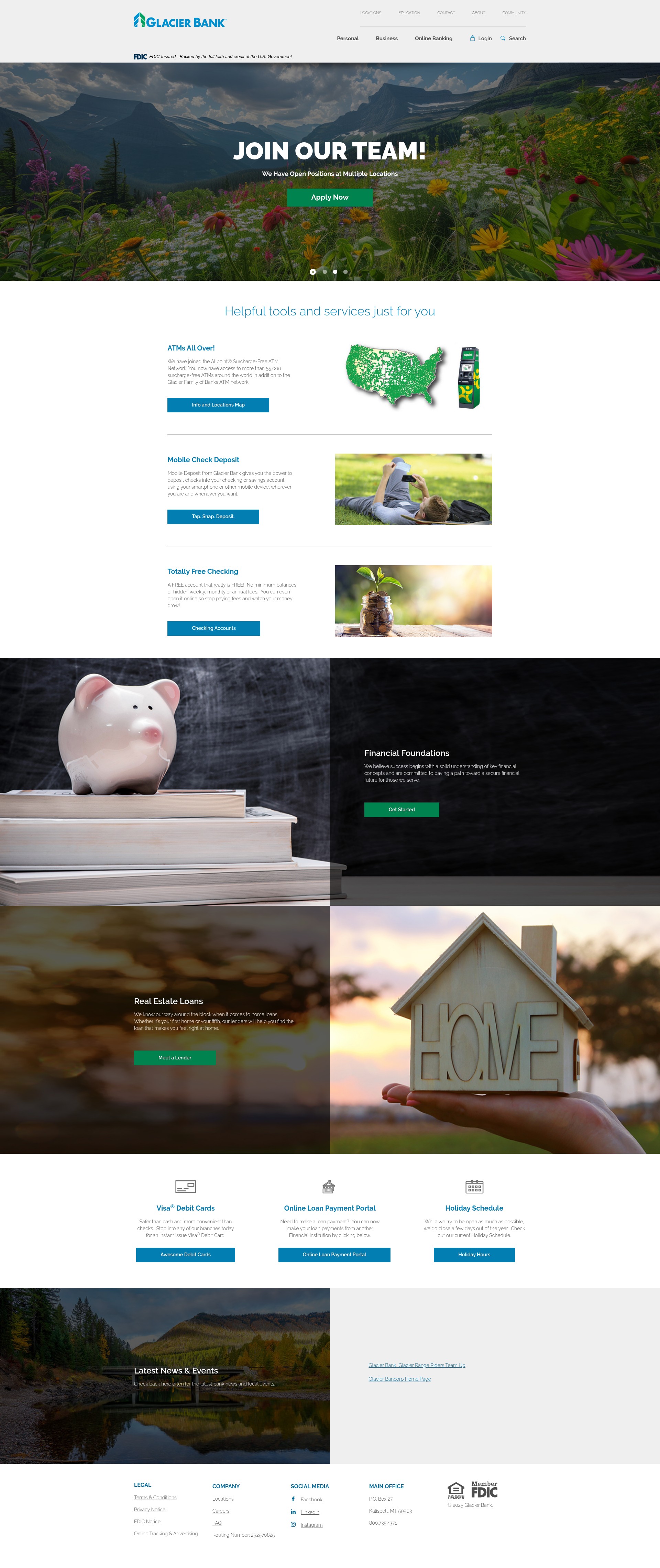 Screenshot of glacierbank.com