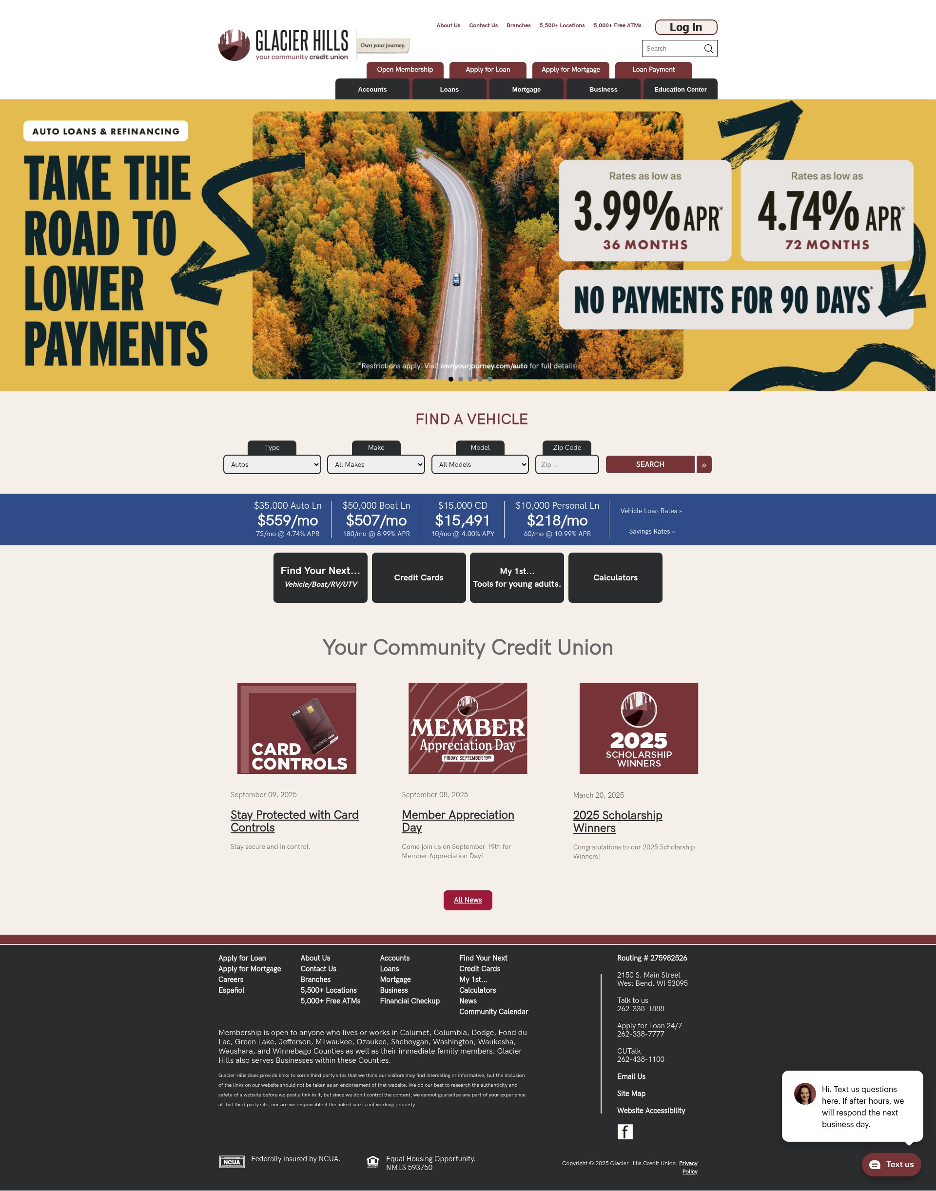 Screenshot of glacierhills.com