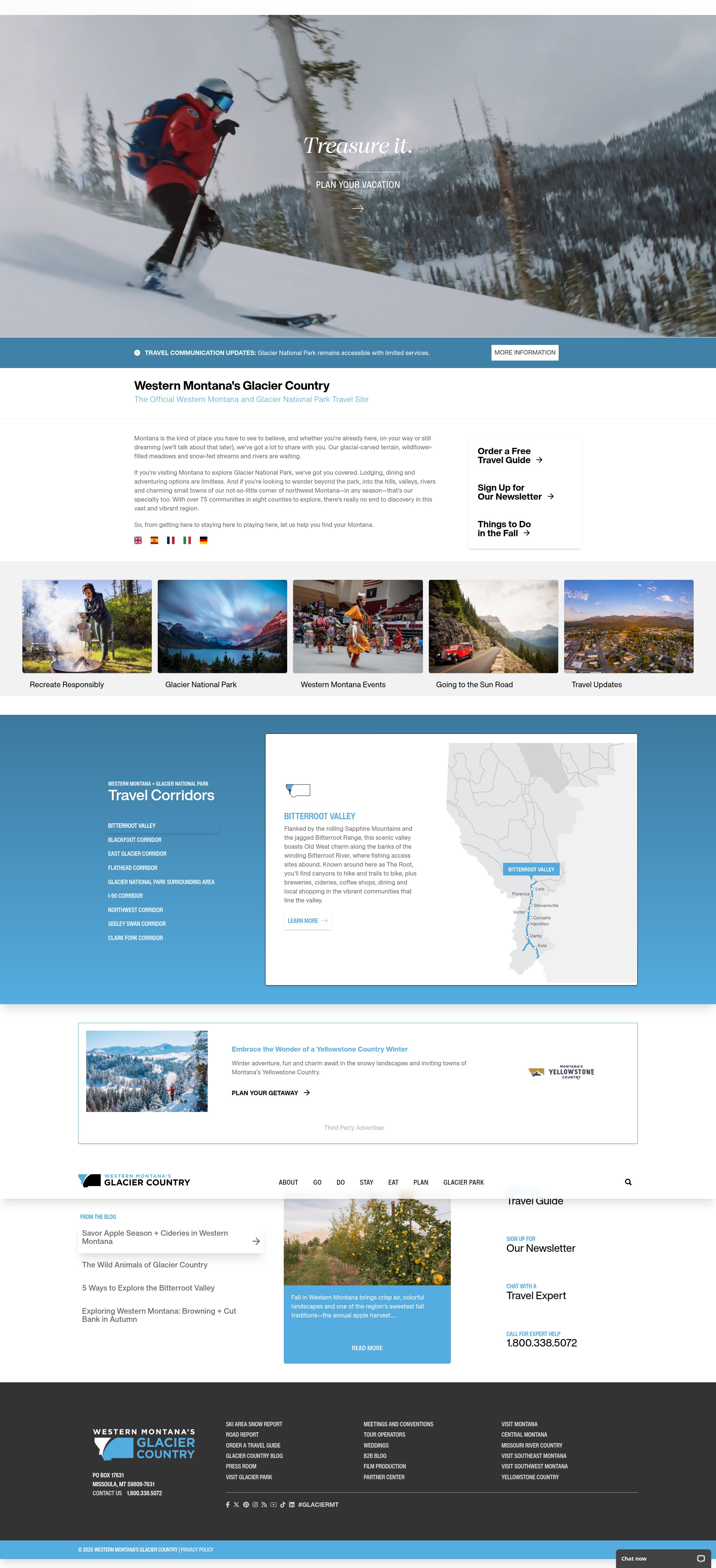 Screenshot of glaciermt.com