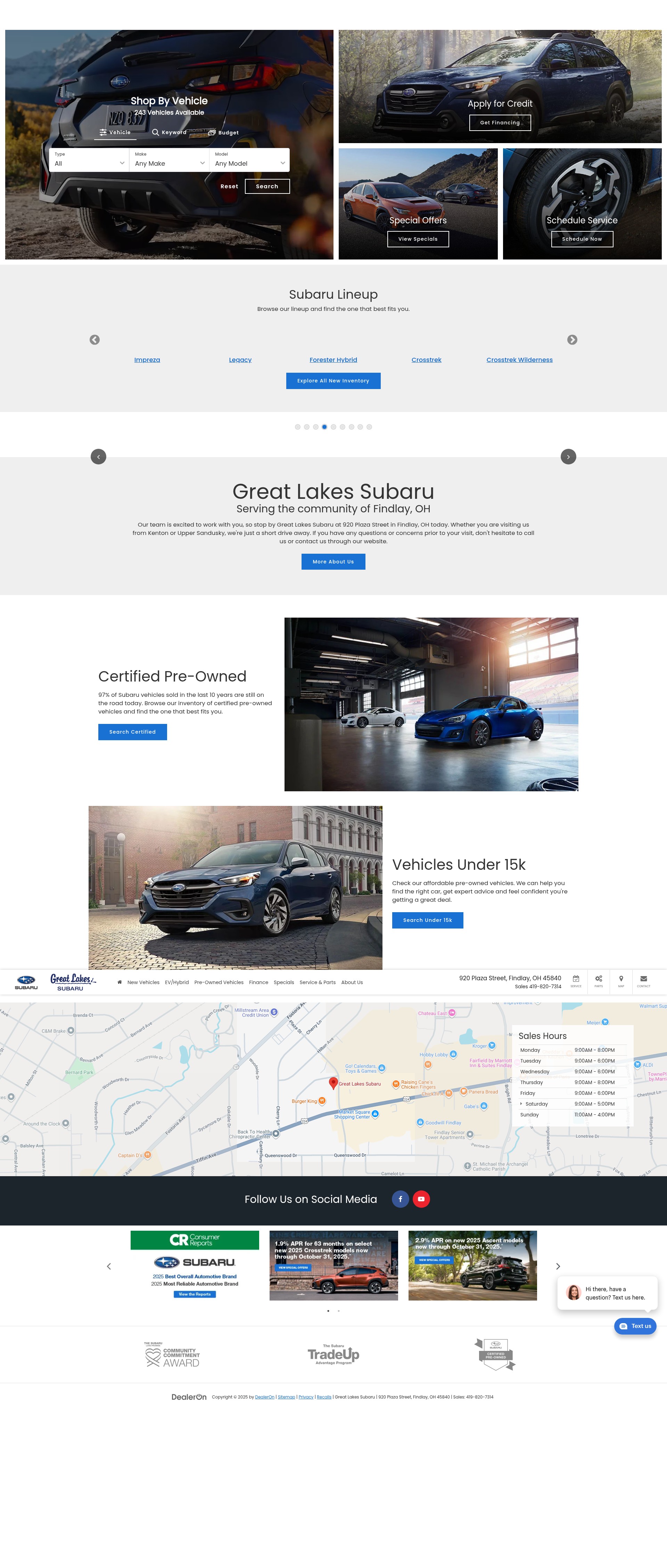 Screenshot of glakessubaru.com
