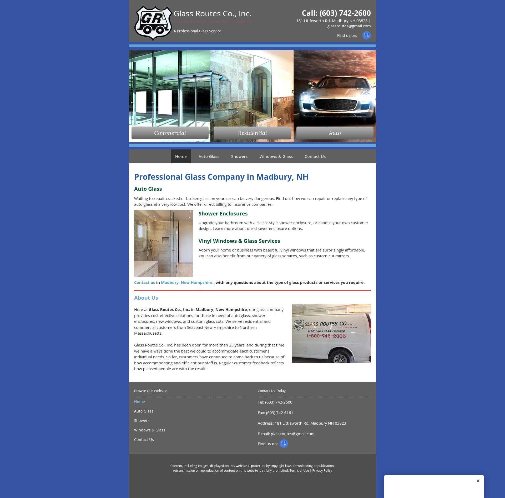Screenshot of glassroutes.net