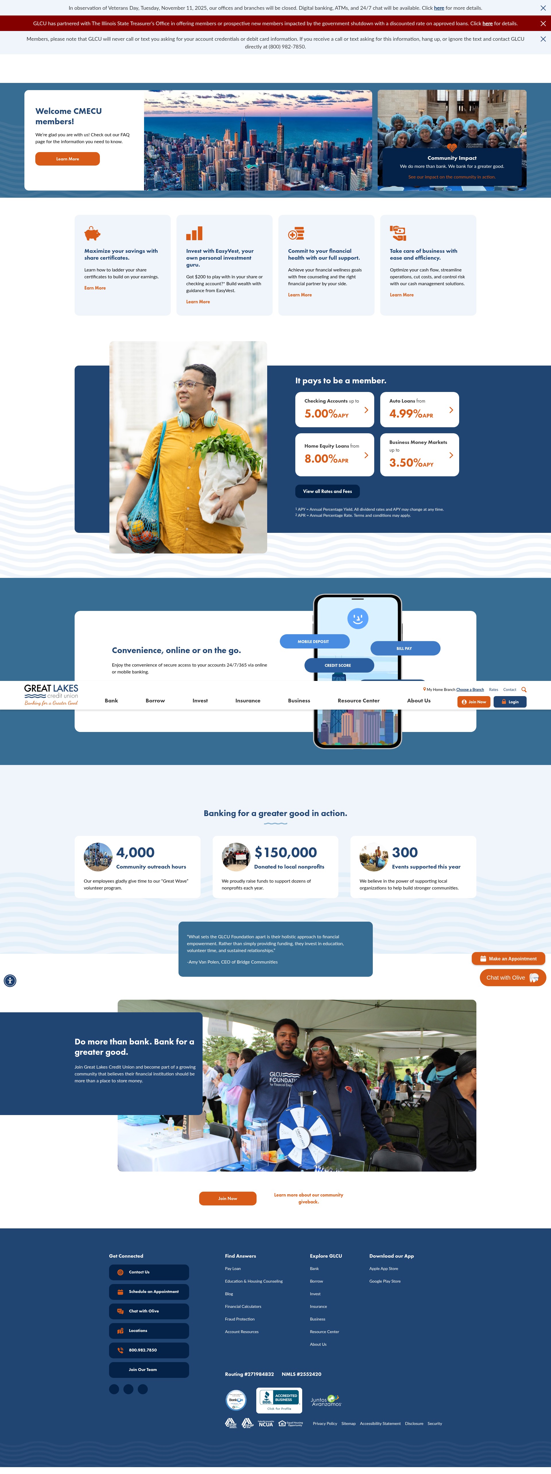 Screenshot of glcu.org