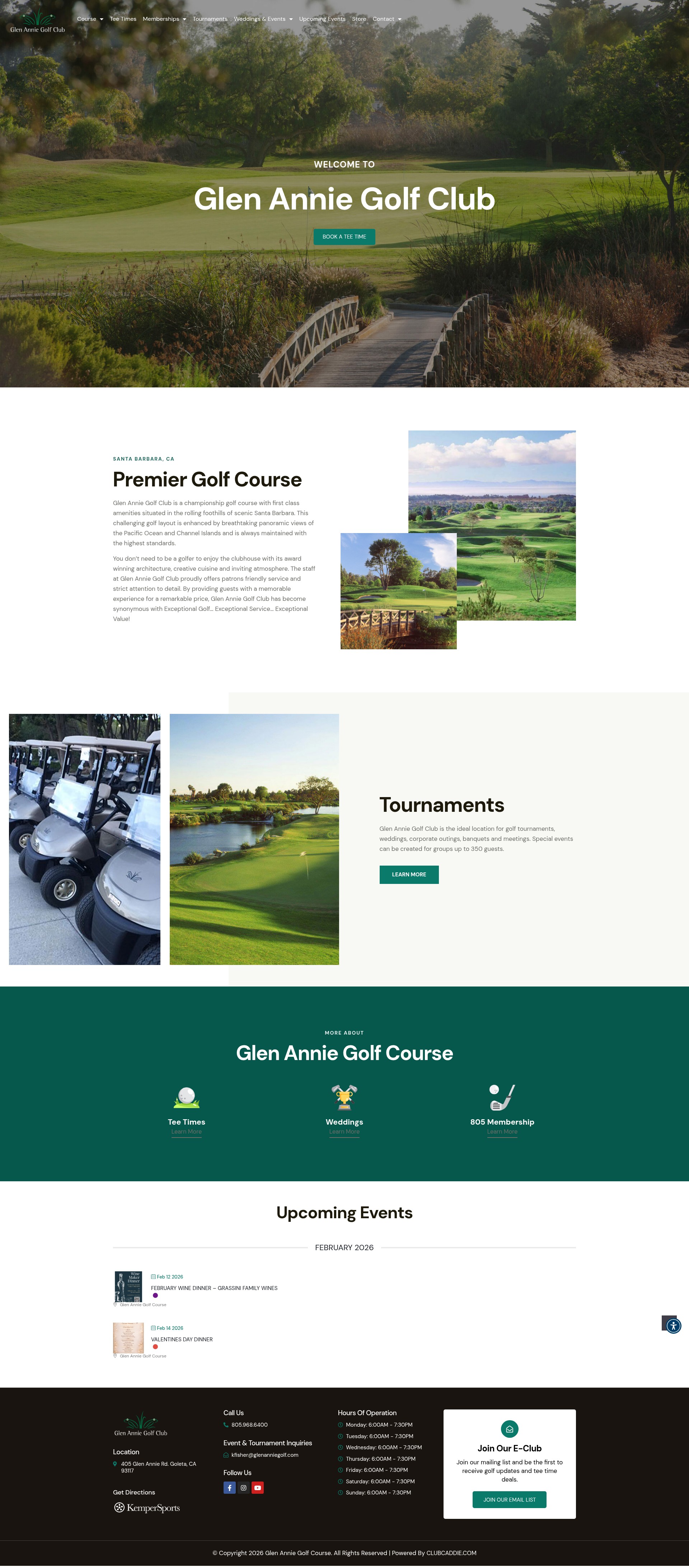 Screenshot of glenanniegolf.com