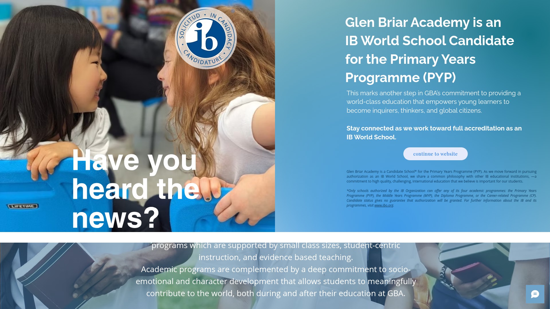 Screenshot of glenbriaracademy.com