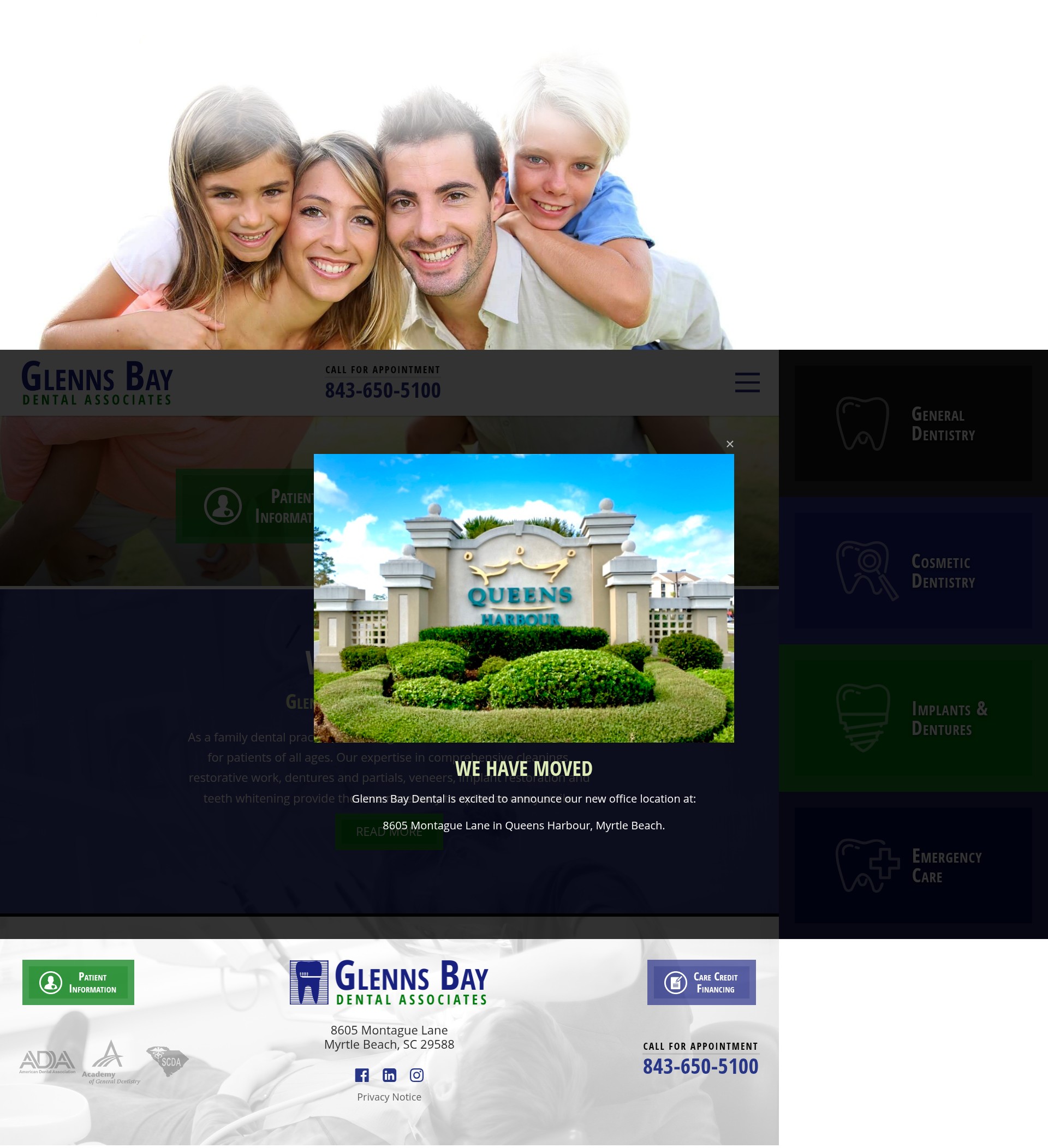 Screenshot of glennsbaydental.com