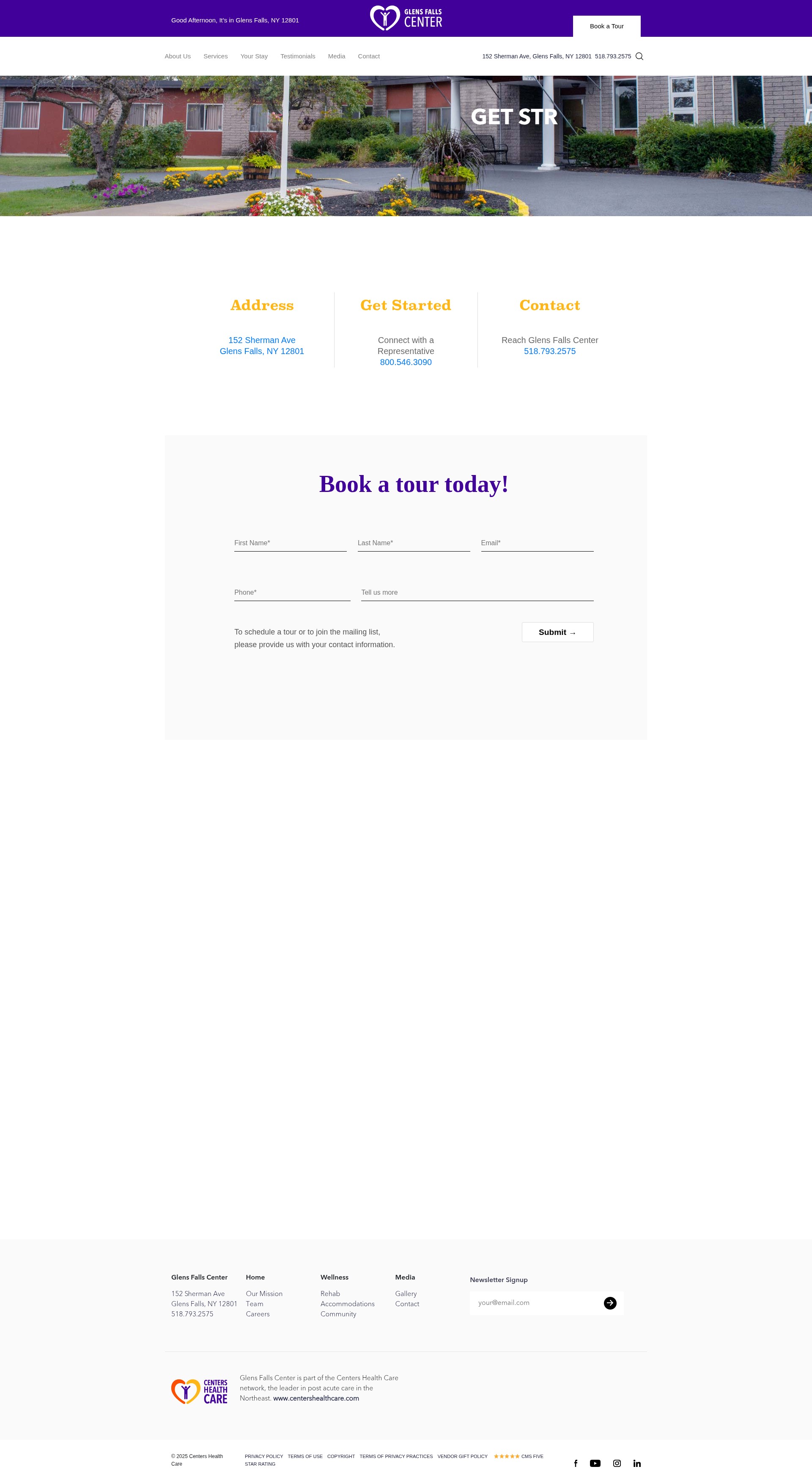 Screenshot of glens-falls-center.facilities.centershealthcare.org
