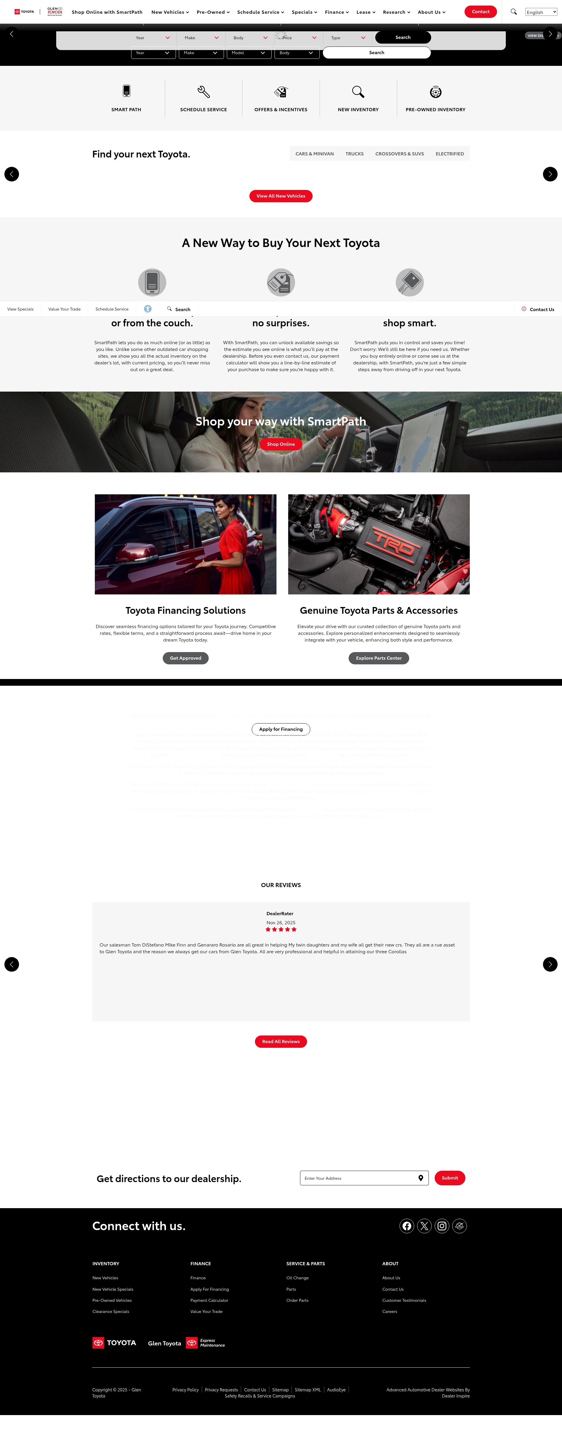 Screenshot of glentoyota.com