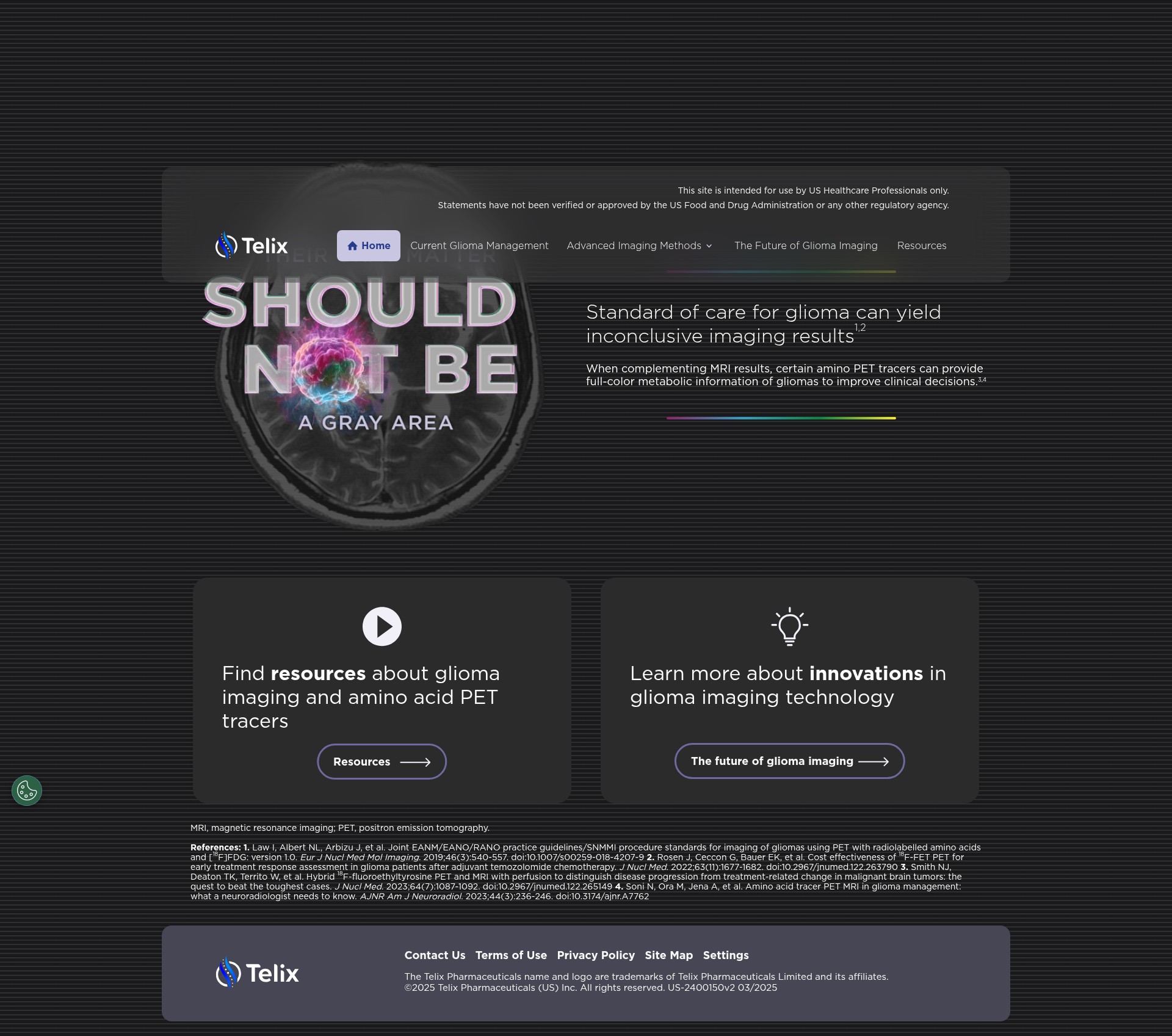 Screenshot of gliomagrayareas.com