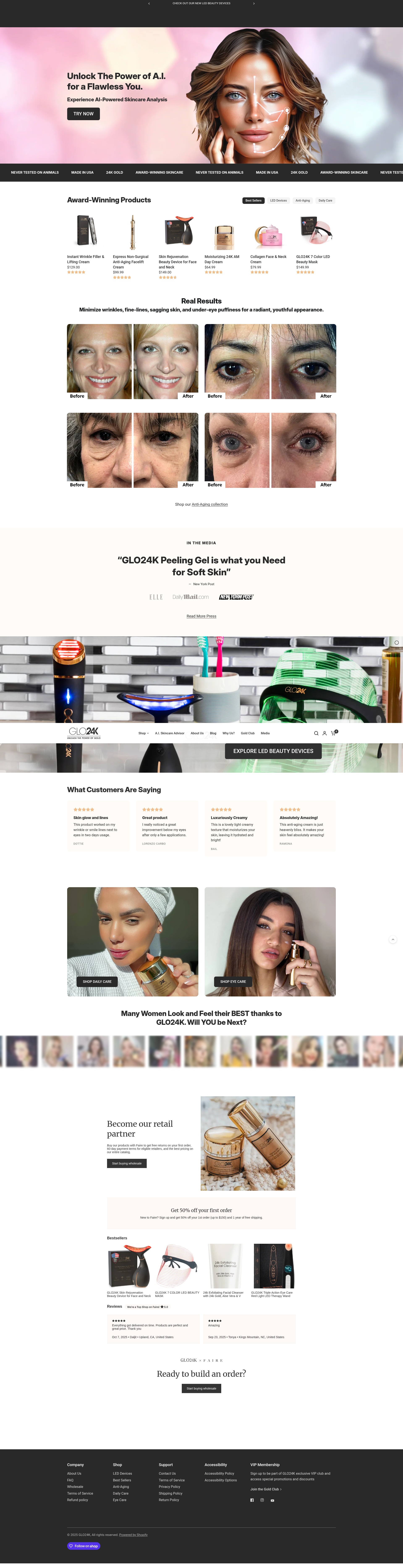 Screenshot of glo24k.com