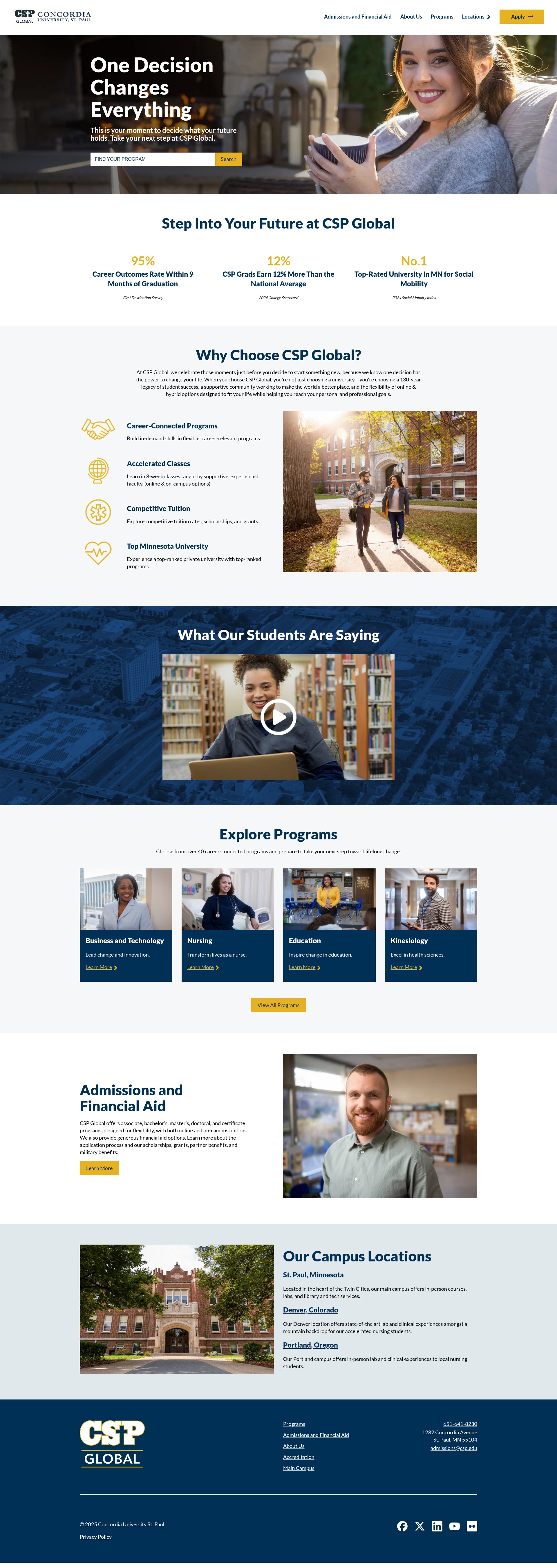 Screenshot of global.csp.edu