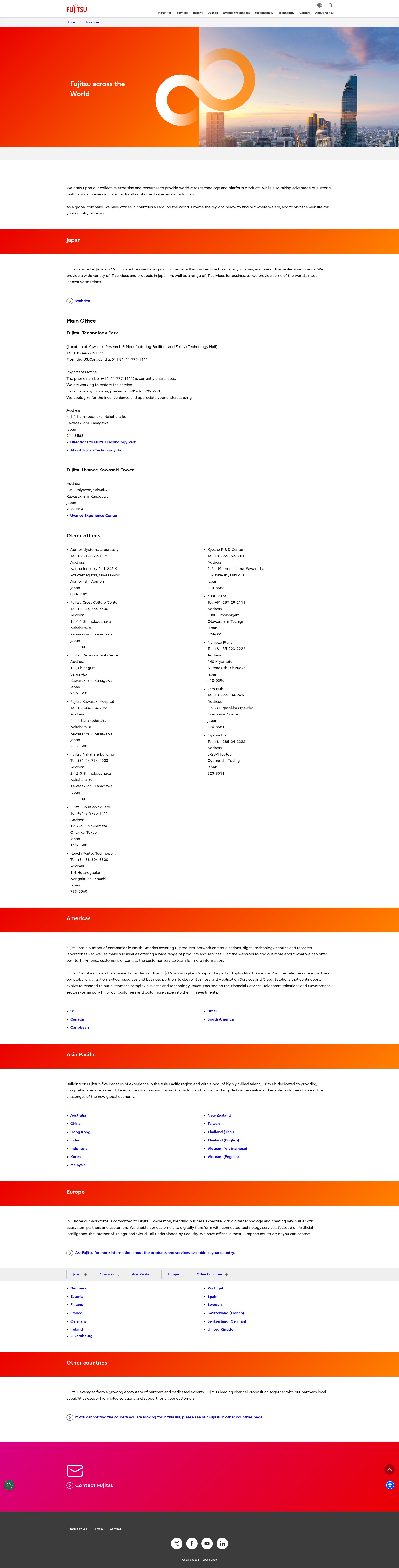 Screenshot of global.fujitsu