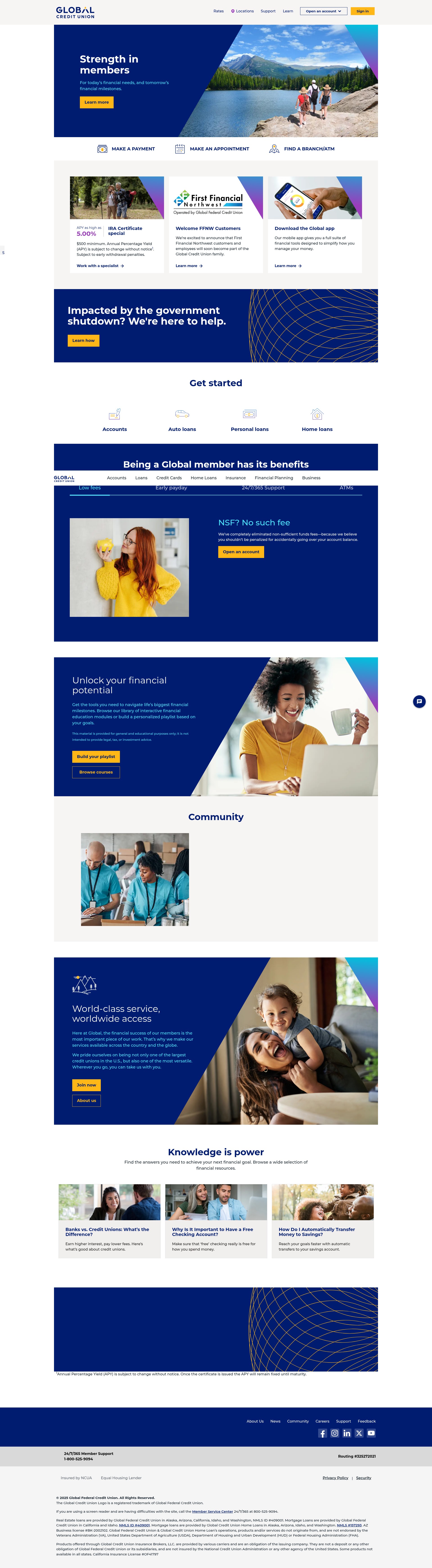 Screenshot of globalcu.org