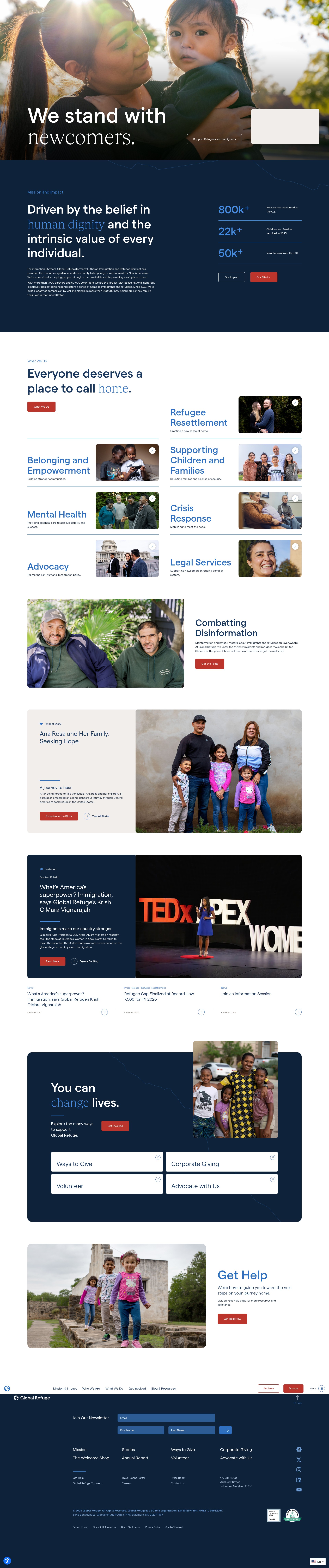 Screenshot of globalrefuge.org