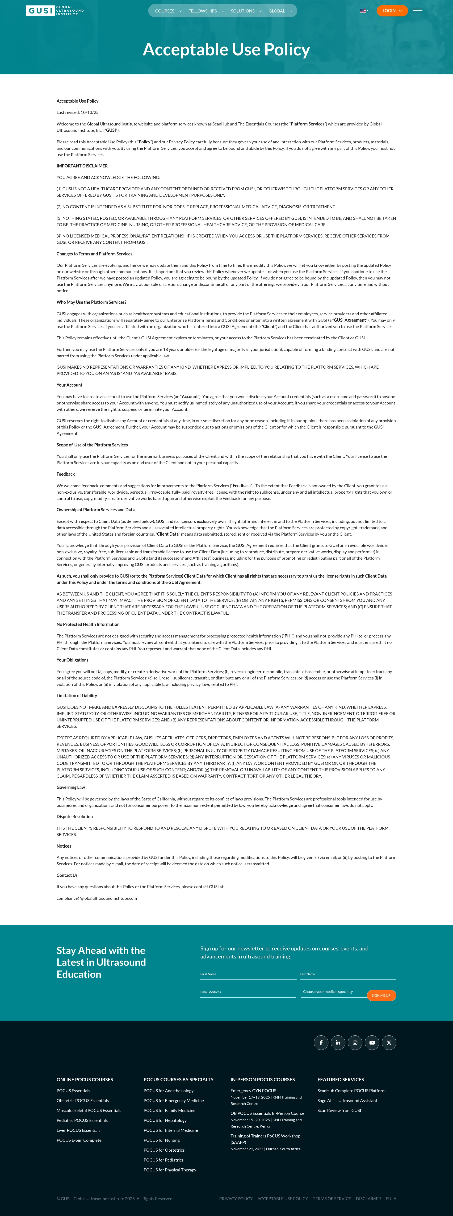Screenshot of globalultrasoundinstitute.com