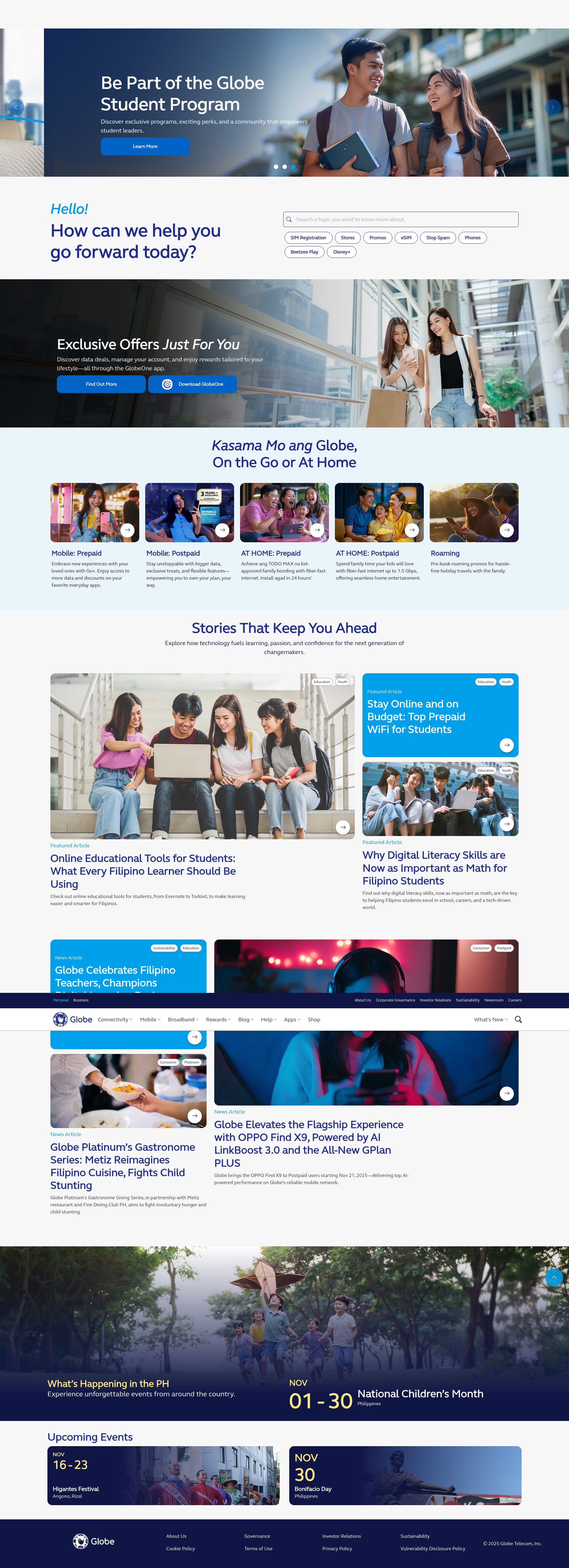 Screenshot of globe.com.ph