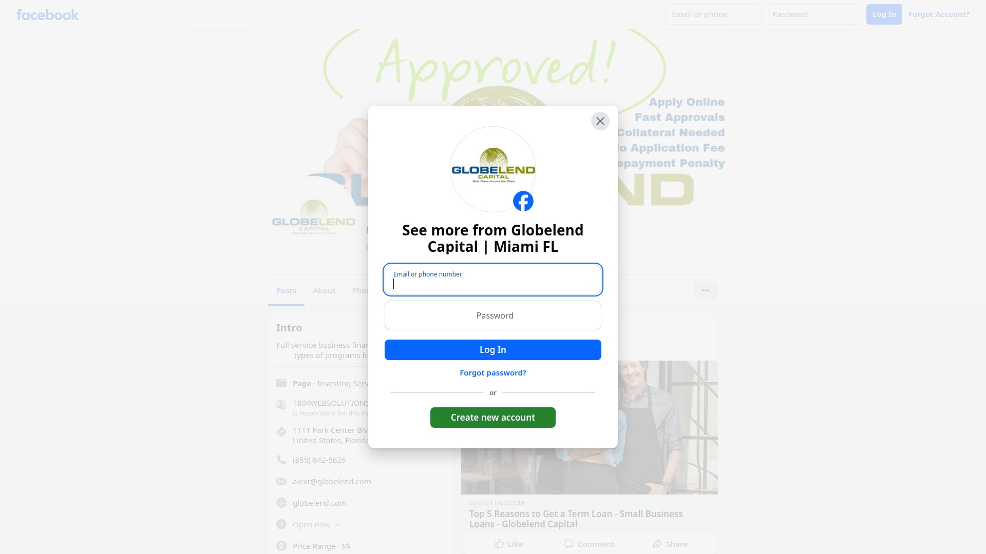 Screenshot of globelend.com
