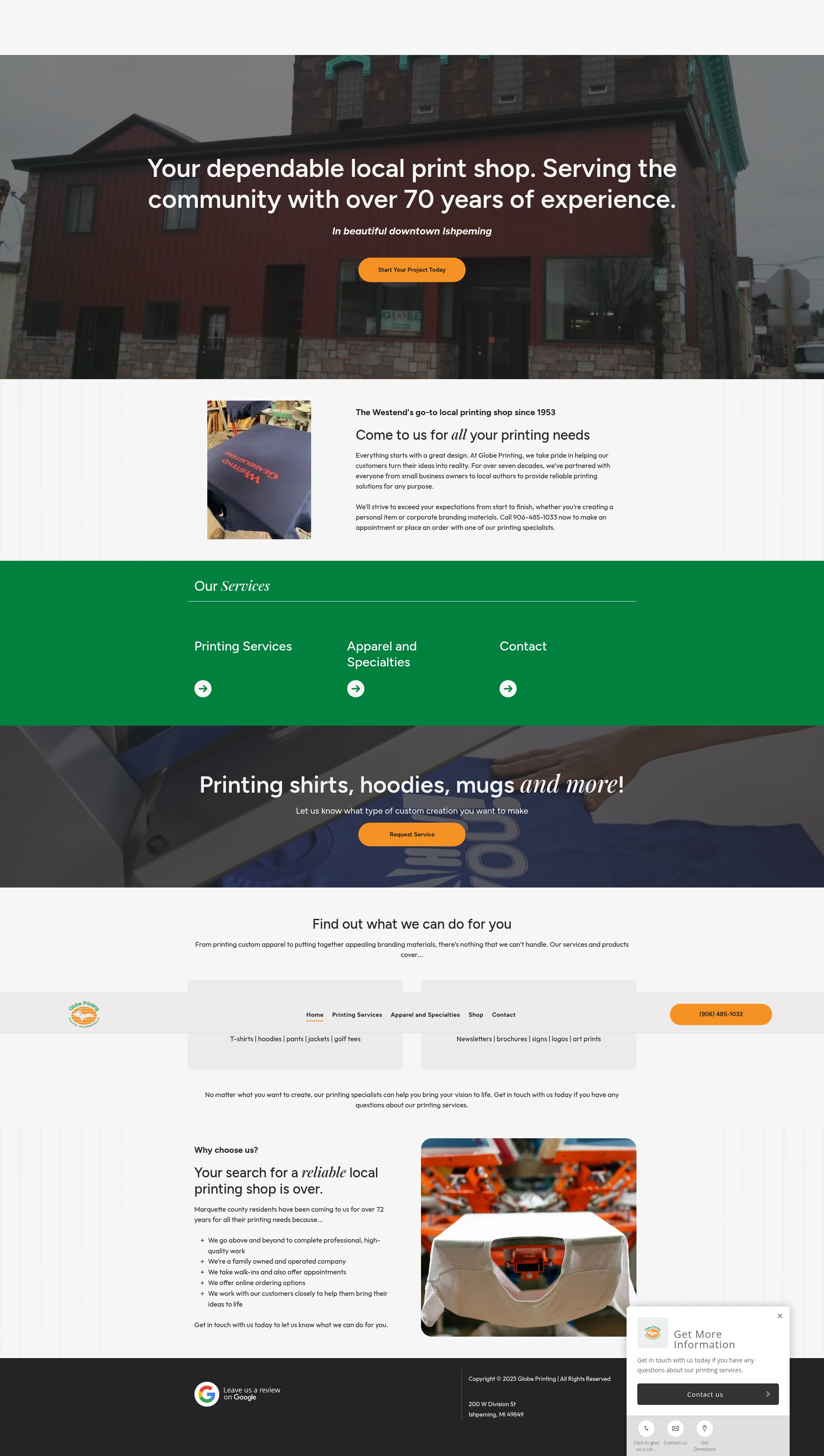 Screenshot of globeprinting.net