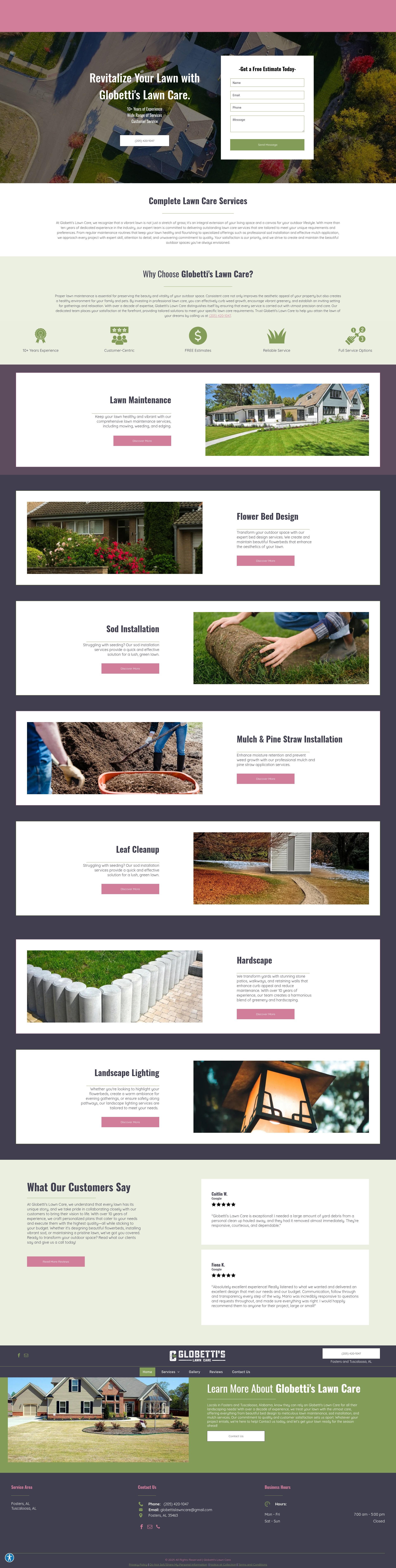 Screenshot of globettislawncare.com