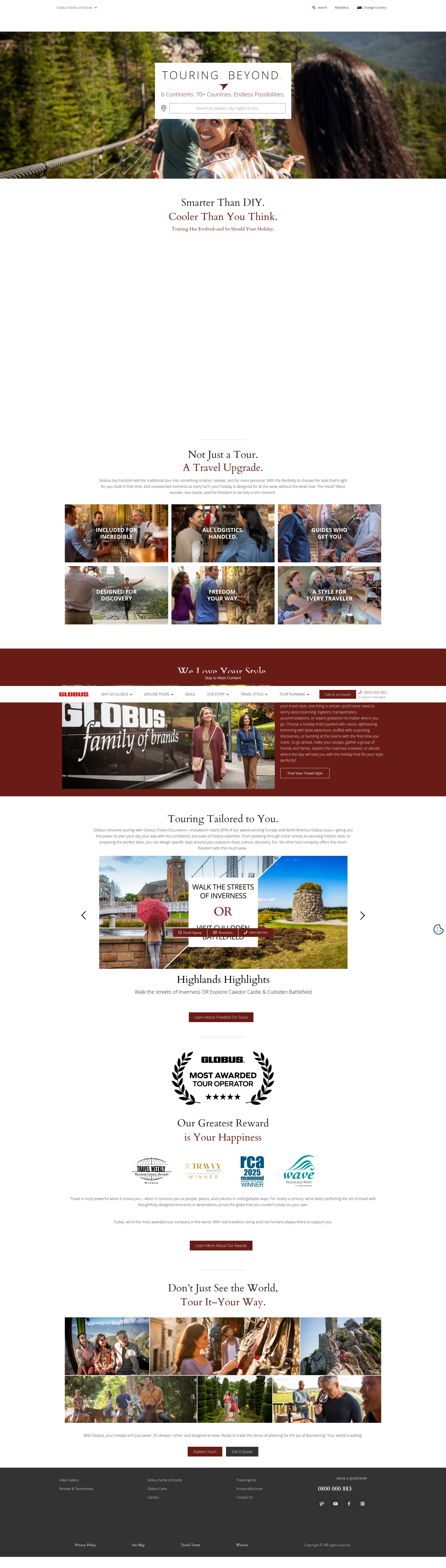 Screenshot of globustours.co.nz