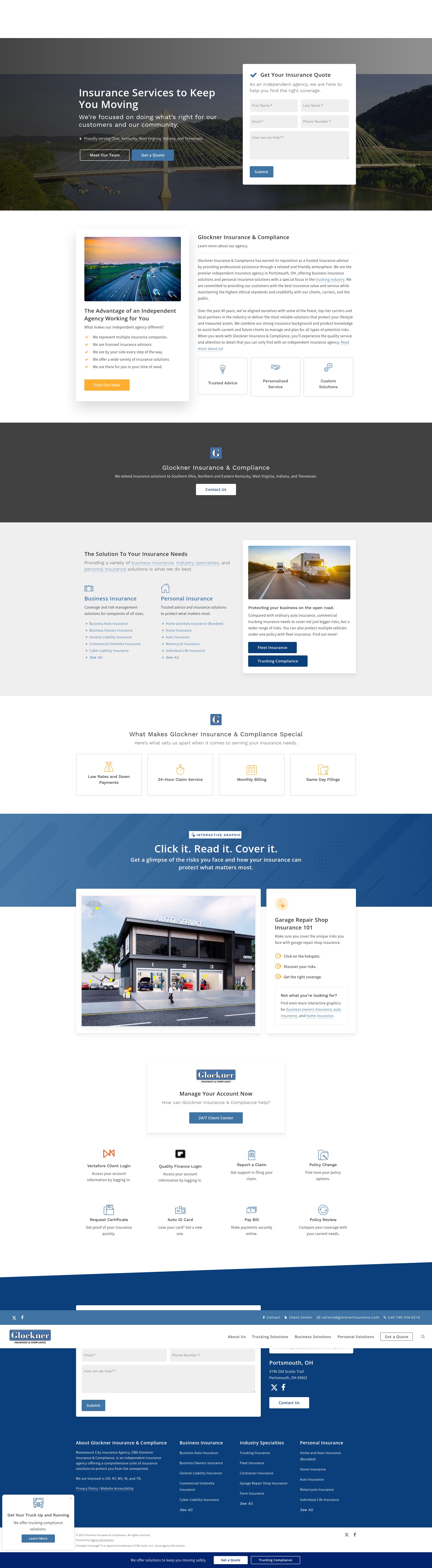 Screenshot of glocknerinsurance.com
