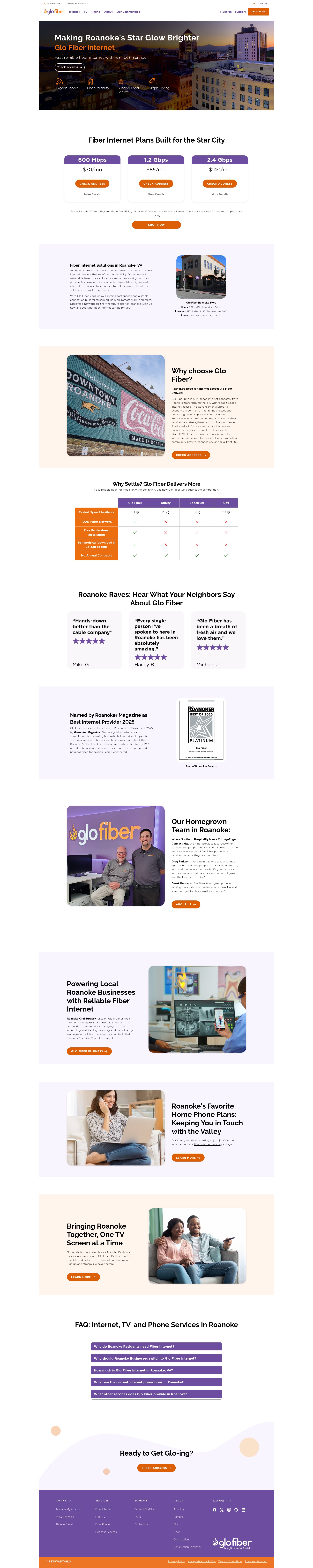 Screenshot of glofiber.com