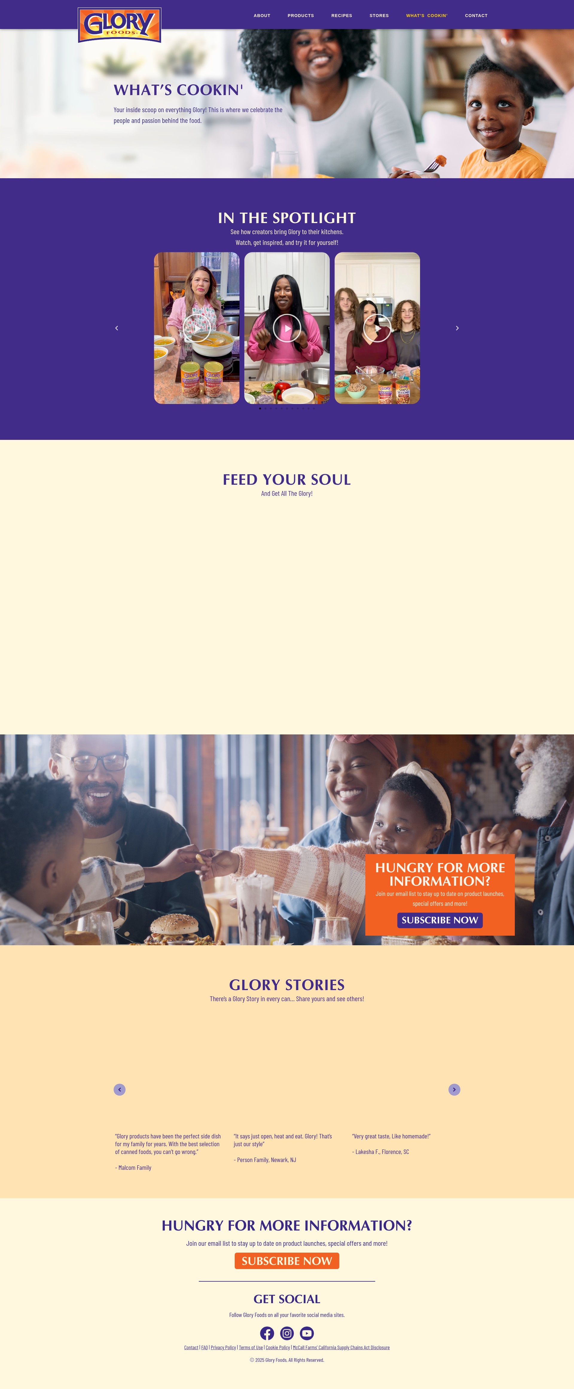 Screenshot of gloryfoods.com