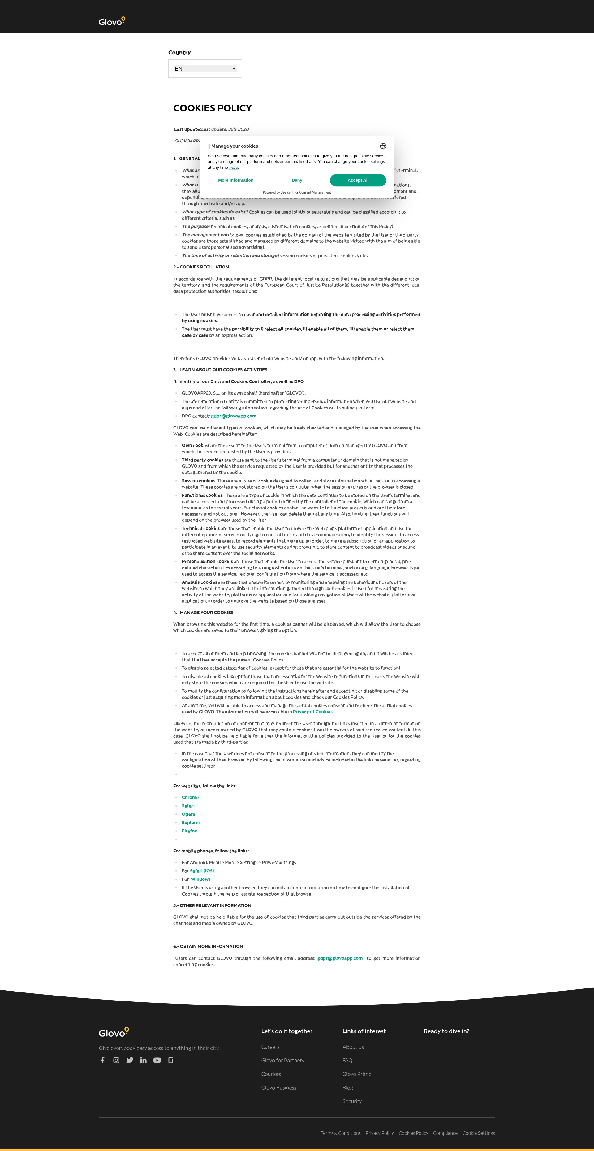 Screenshot of glovoapp.com