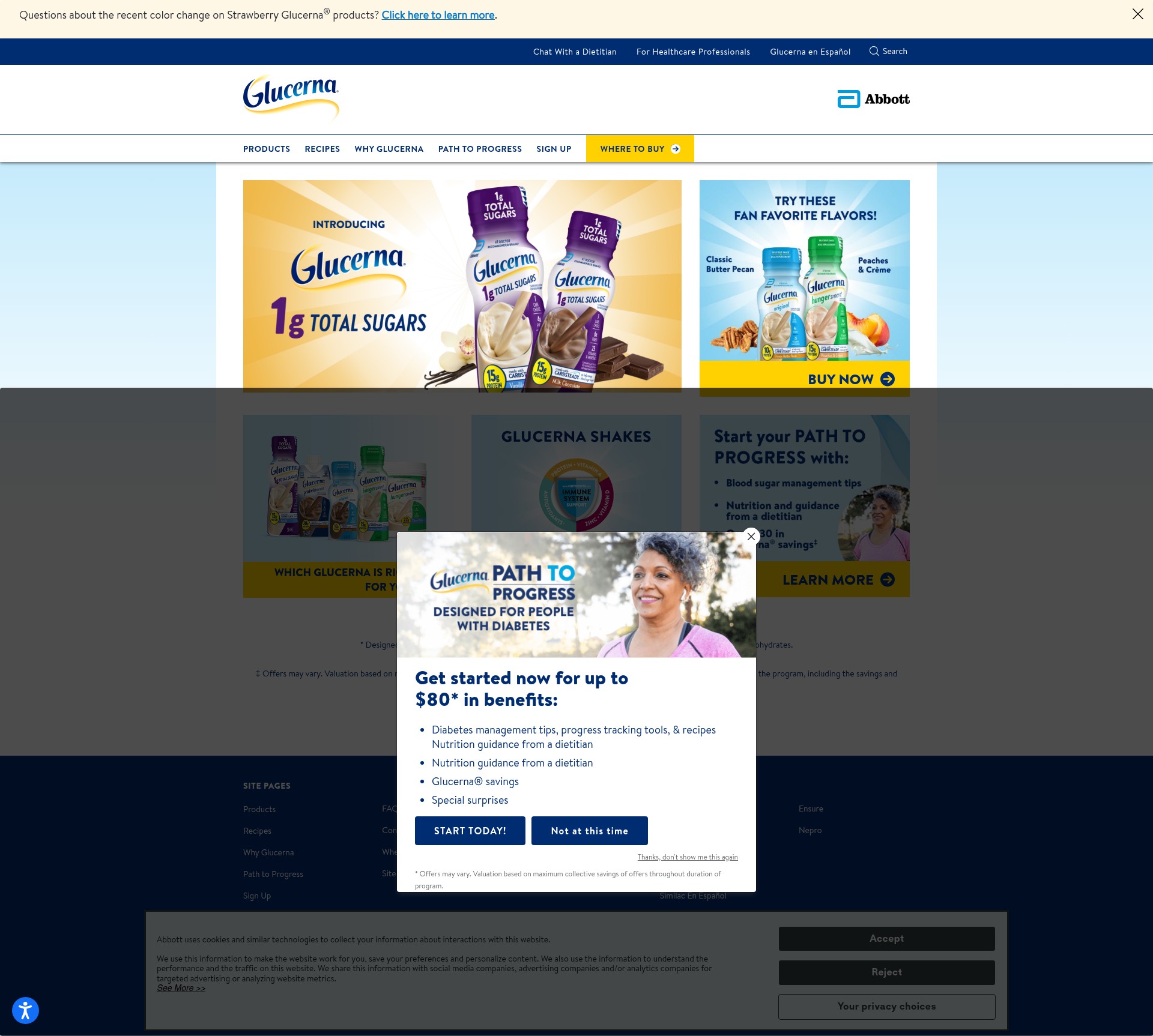 Screenshot of glucerna.com