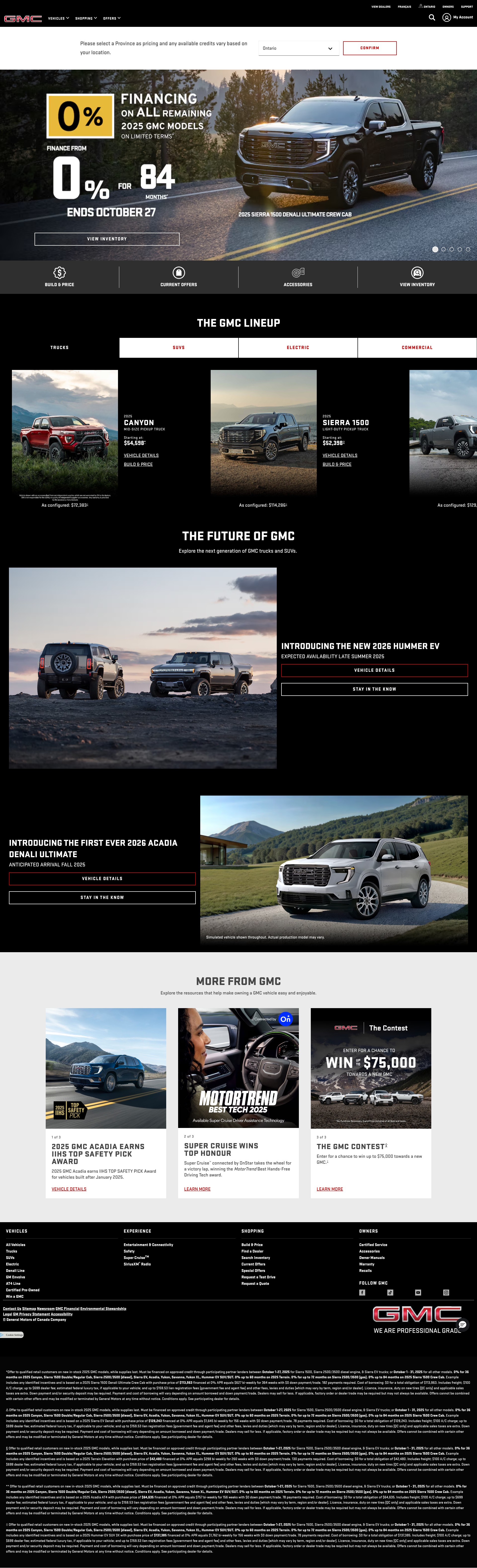 Screenshot of gmccanada.ca