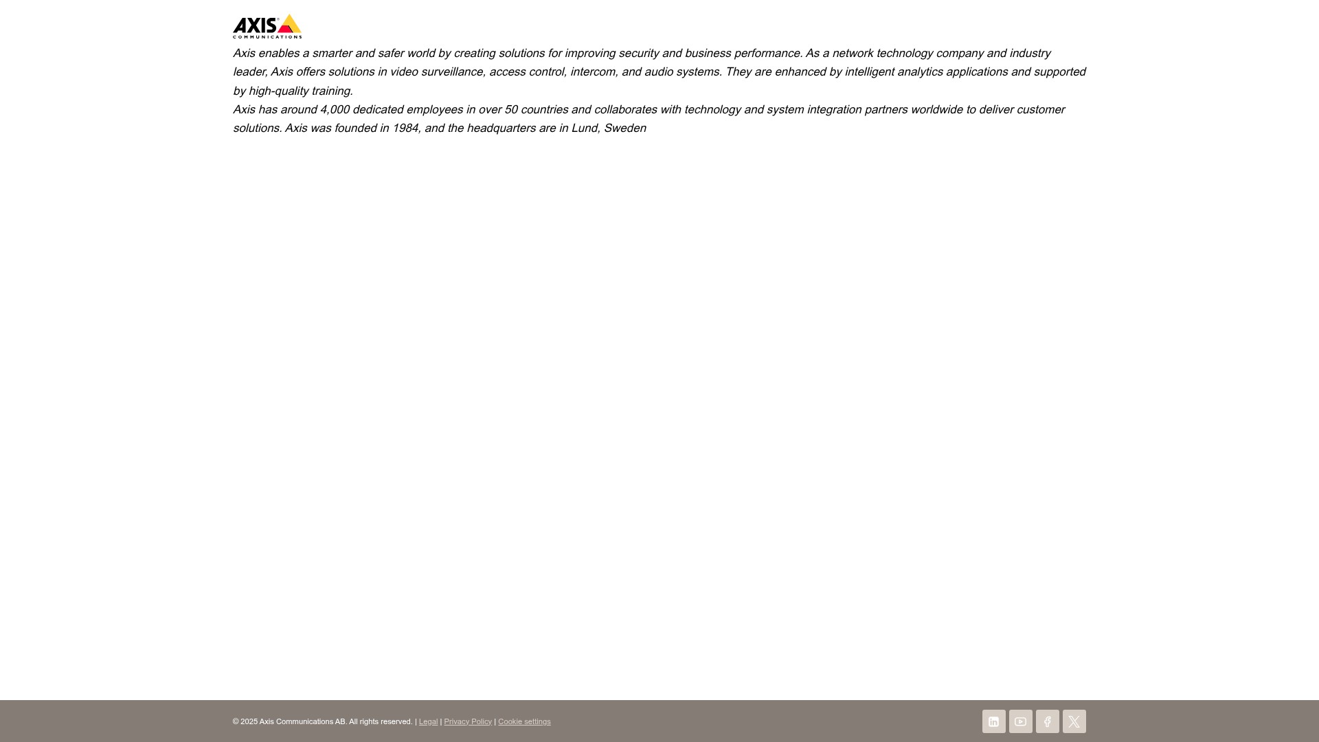 Screenshot of go.axis.com