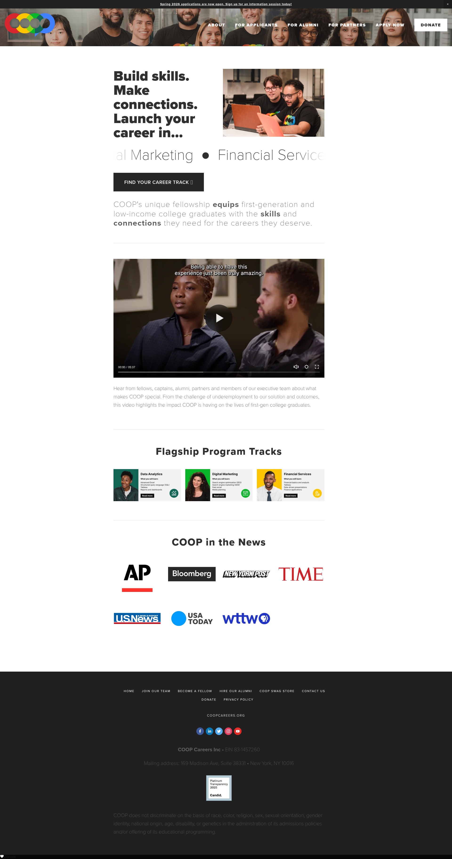 Screenshot of go.coopcareers.org
