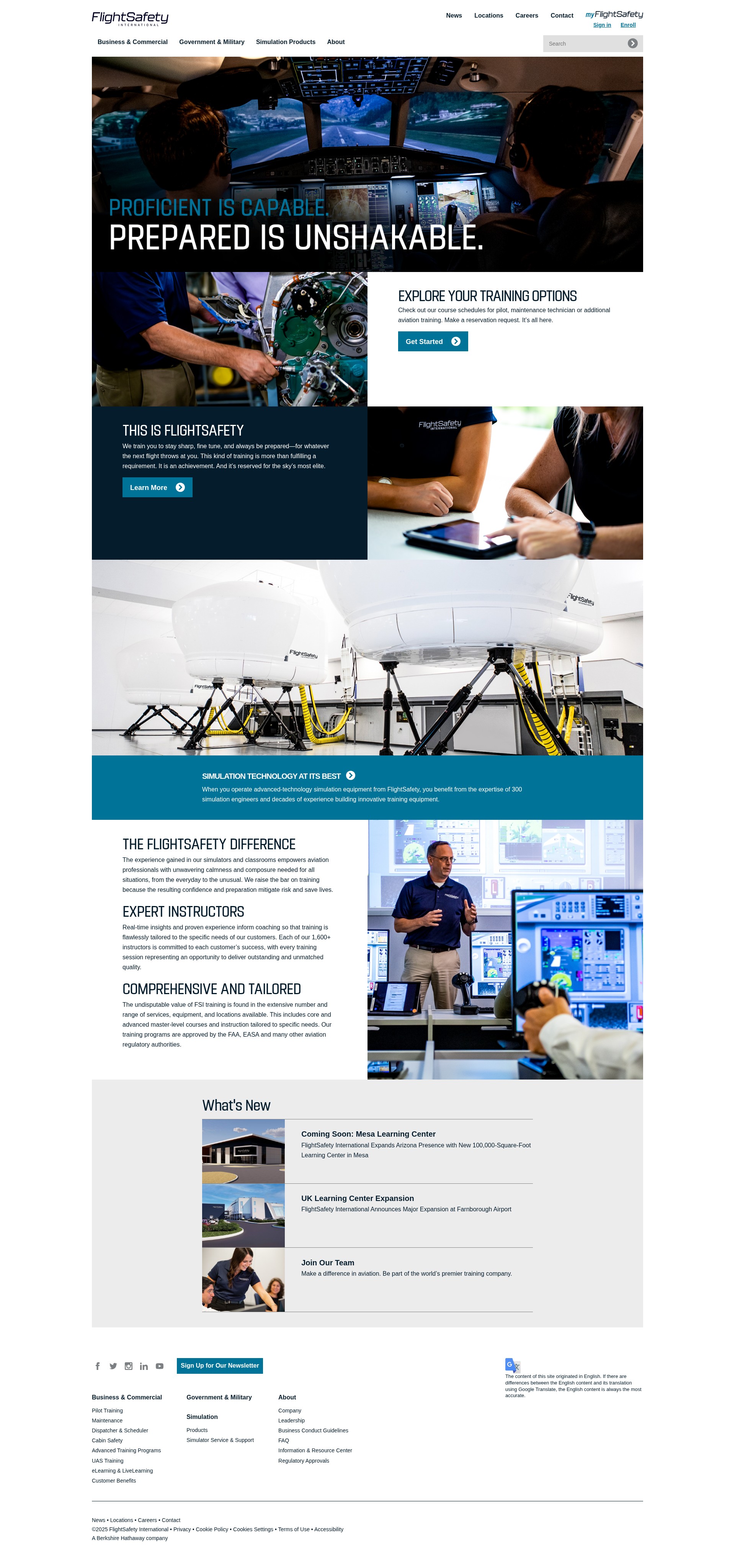 Screenshot of go.flightsafety.com