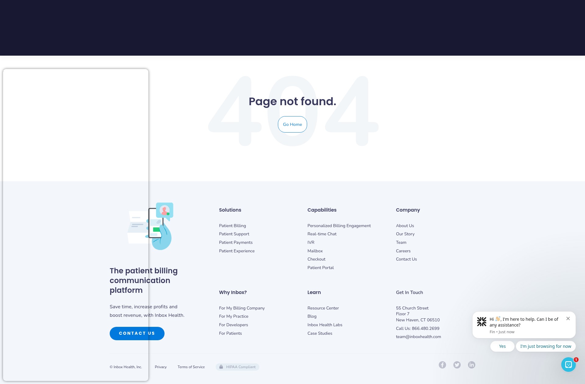 Screenshot of go.inboxhealth.com