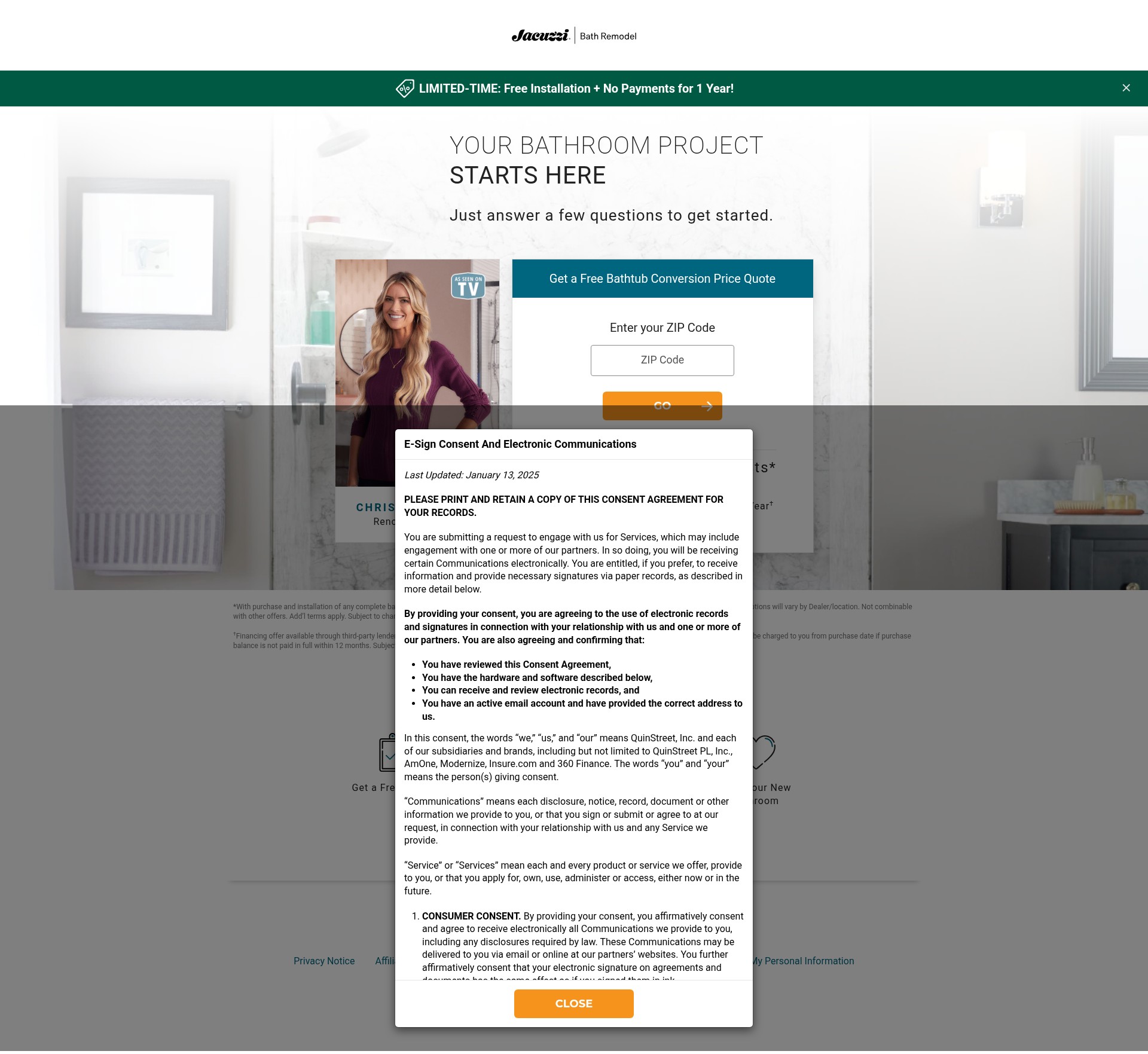 Screenshot of go.jacuzzi.com