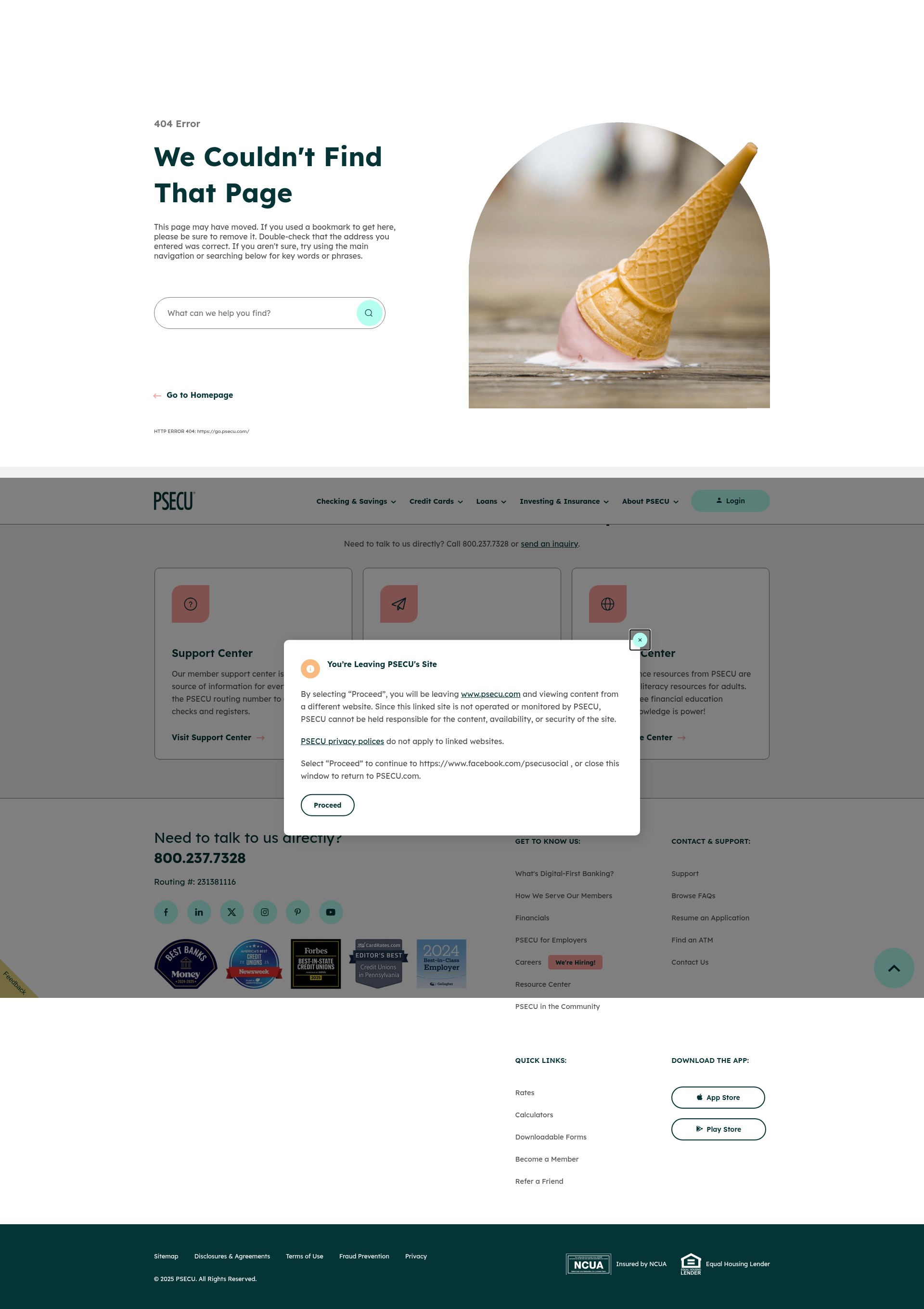 Screenshot of go.psecu.com