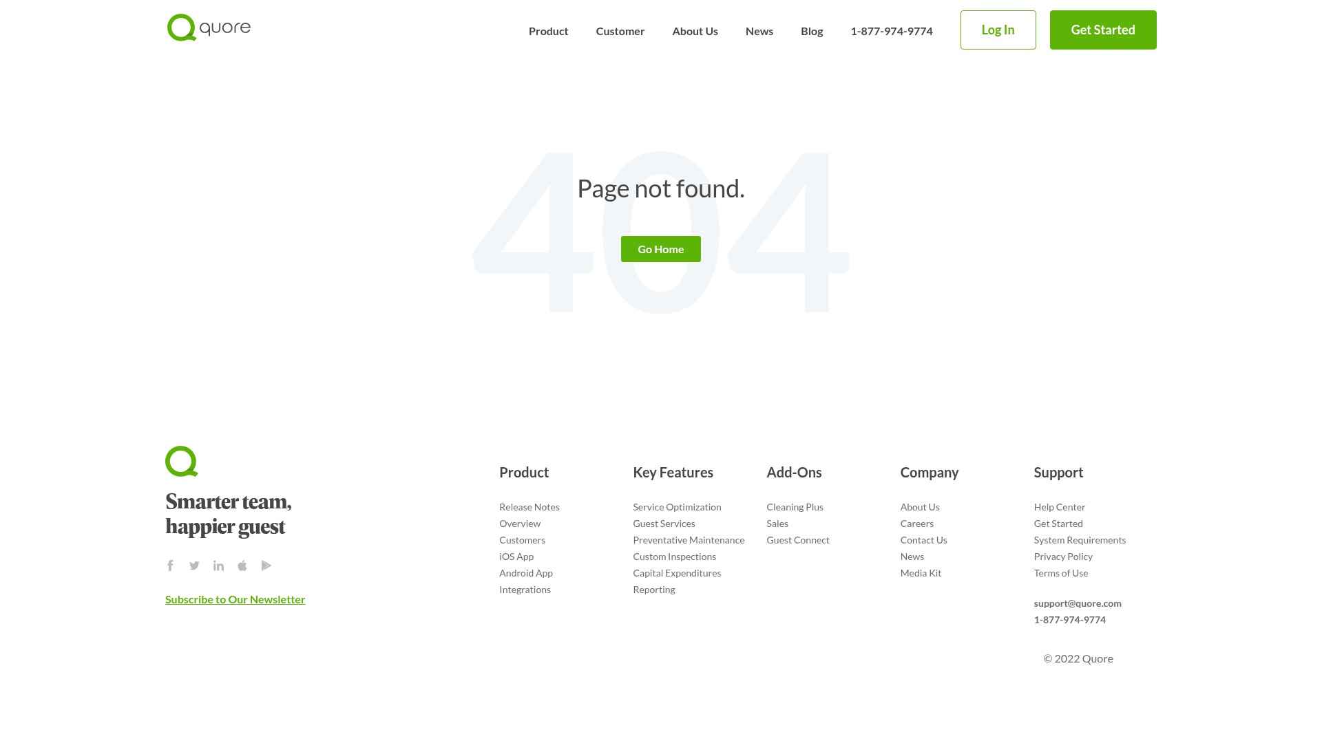 Screenshot of go.quore.com