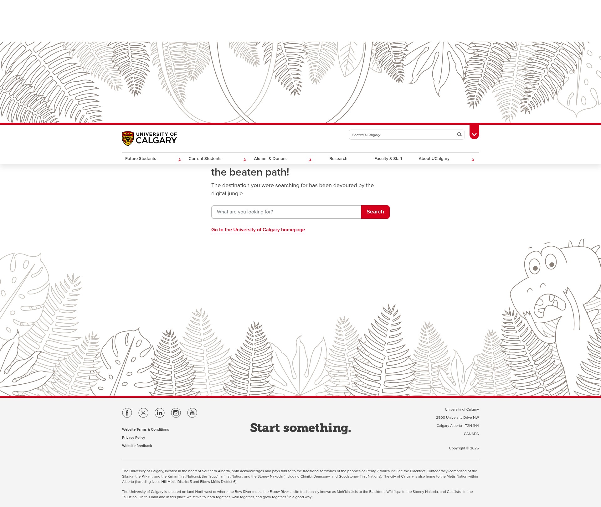 Screenshot of go.ucalgary.ca