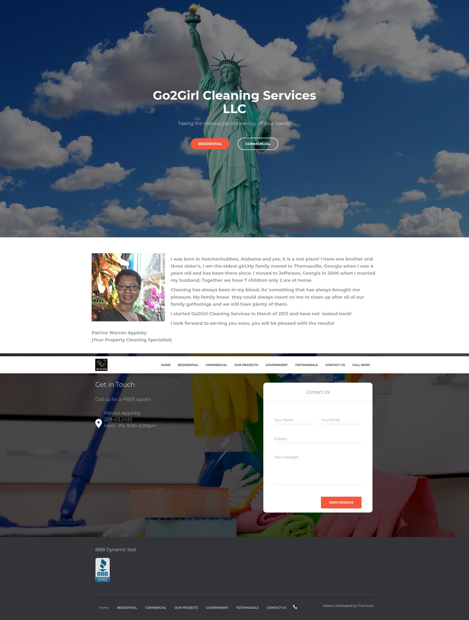 Screenshot of go2girlcleaningservicesllc.com