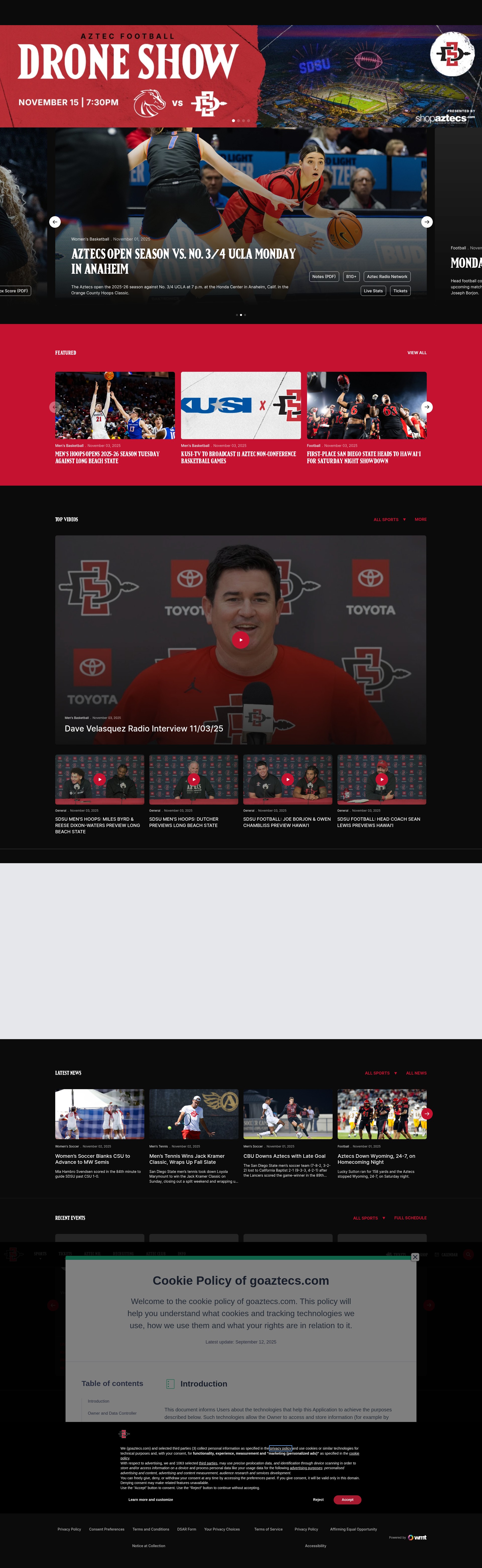 Screenshot of goaztecs.com