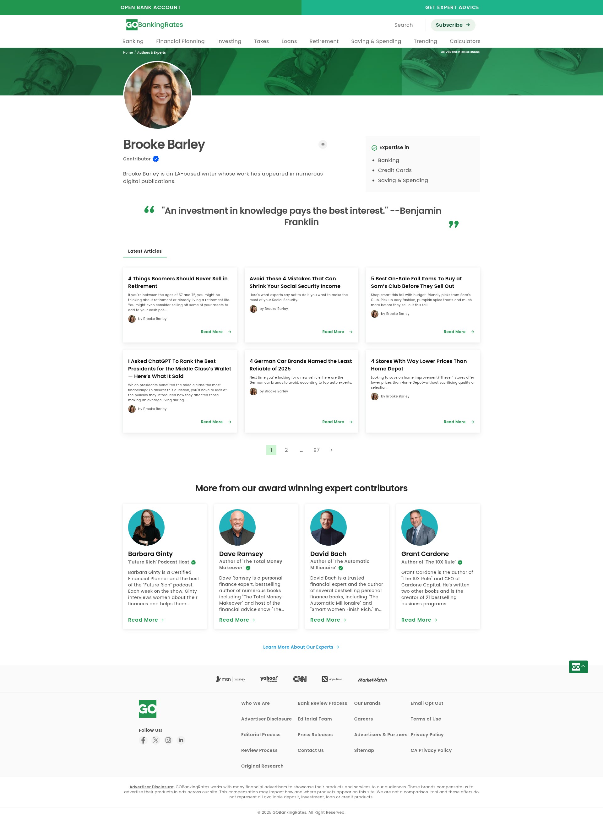 Screenshot of gobankingrates.com