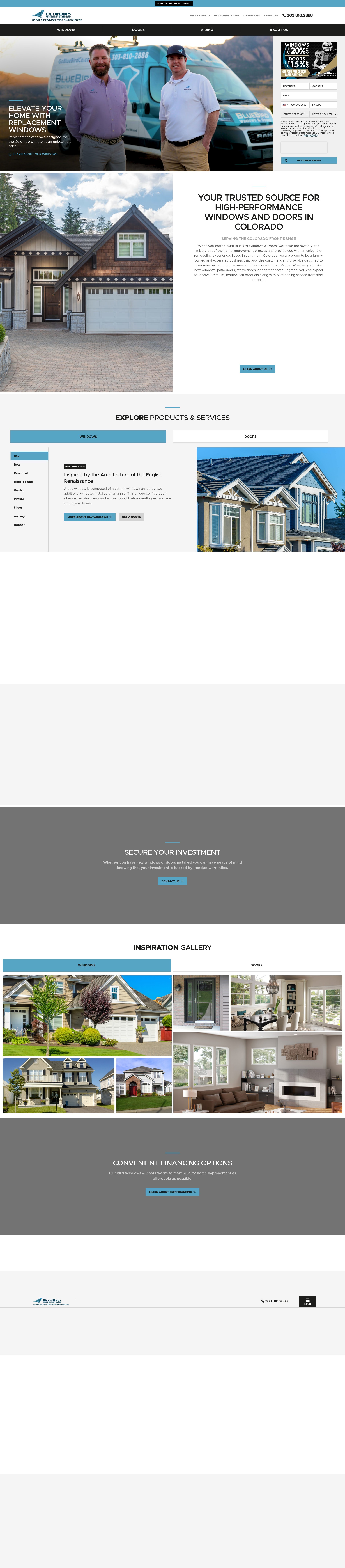 Screenshot of gobluebirdco.com