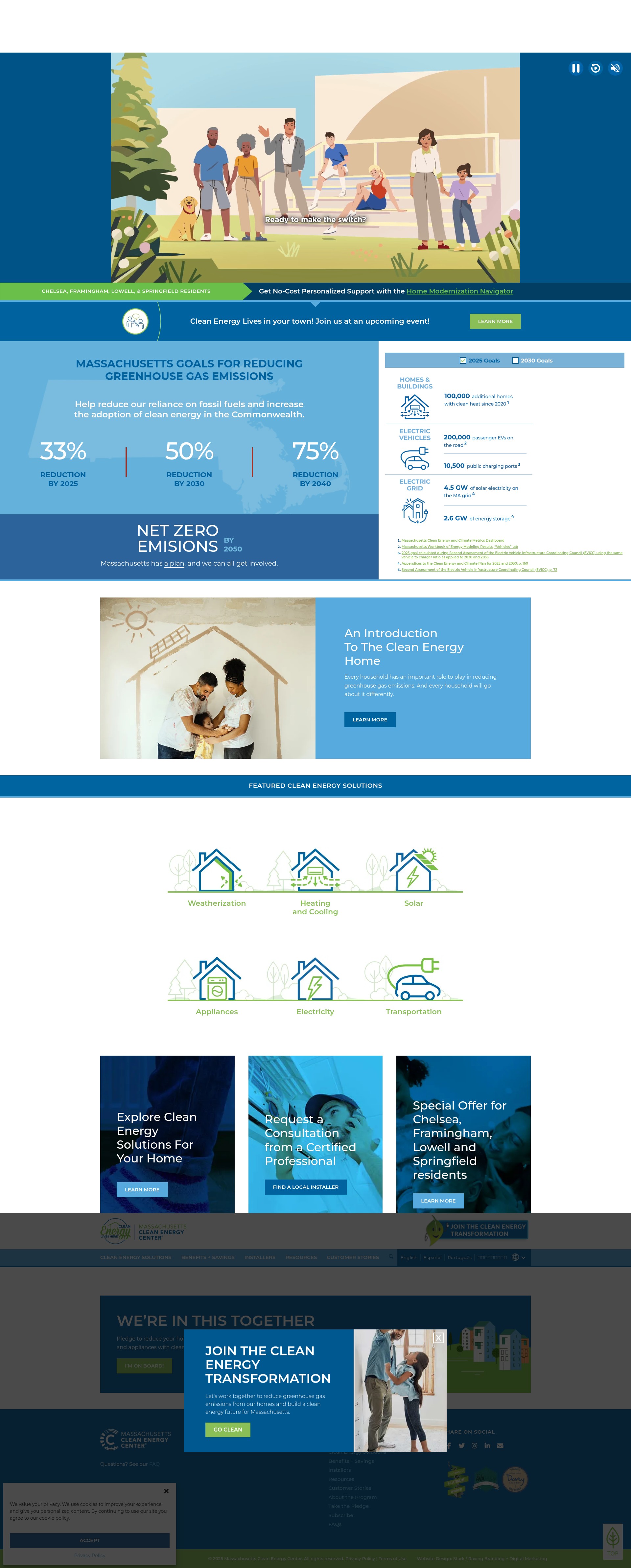 Screenshot of goclean.masscec.com
